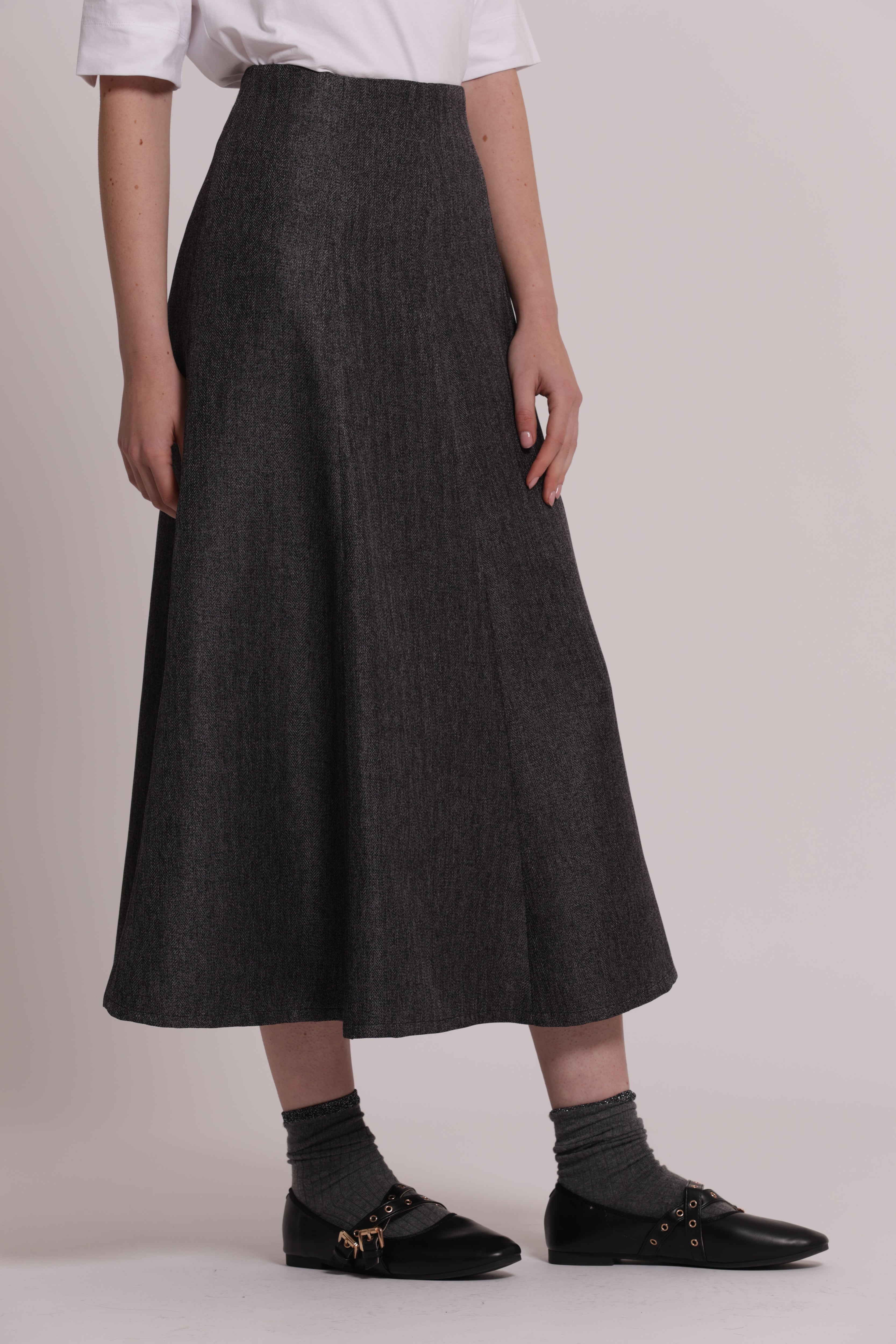 Mimi Mua Gonna Midi con Zip sul Retro Moro