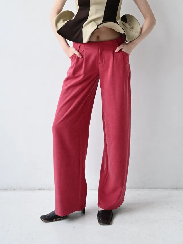 Giglio Tigrato Mica Trousers III pantaloni rosa cupro