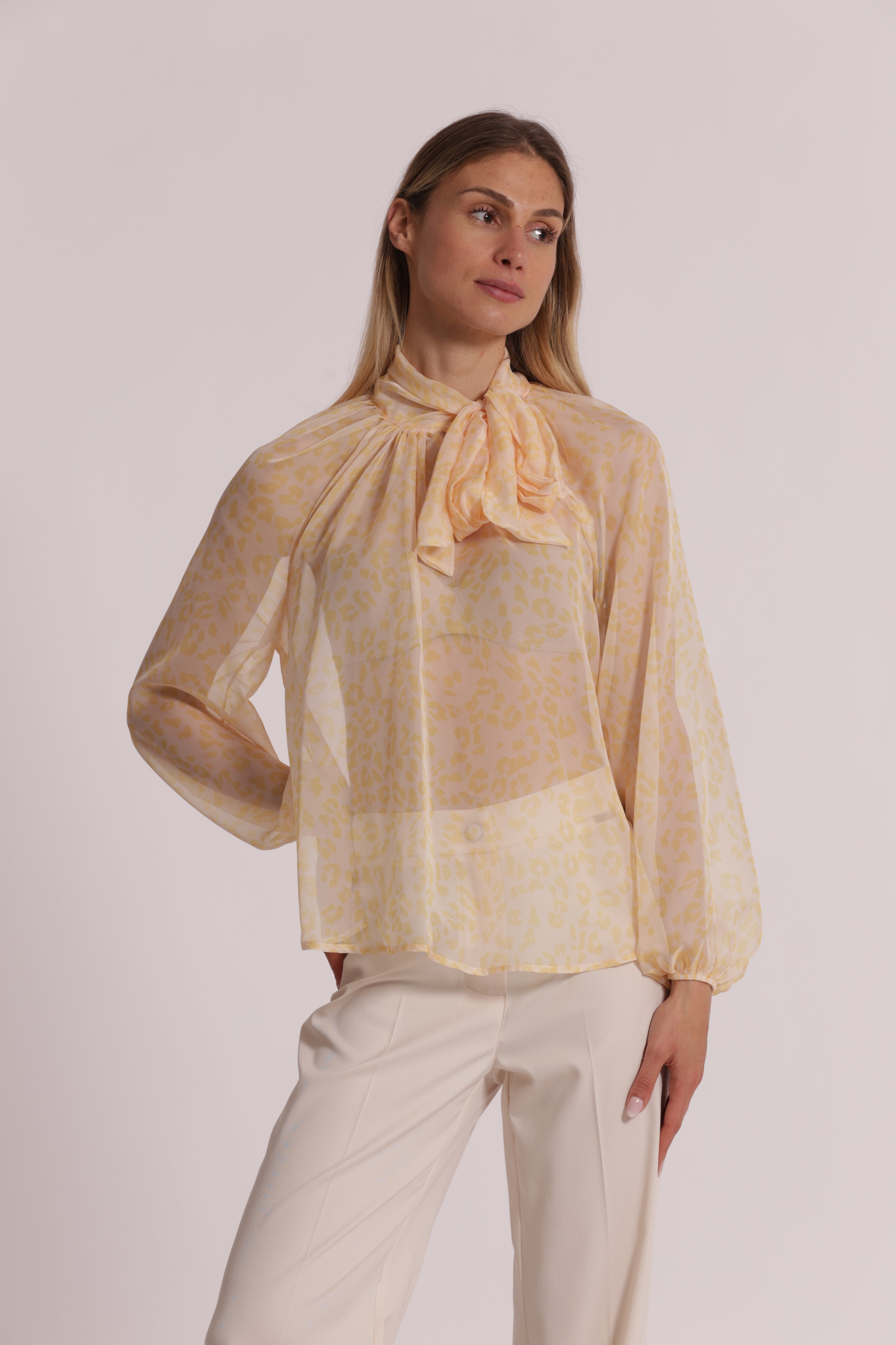 Mimi Mua Blusa Animalier Fiocco camicetta poliestere rosa
