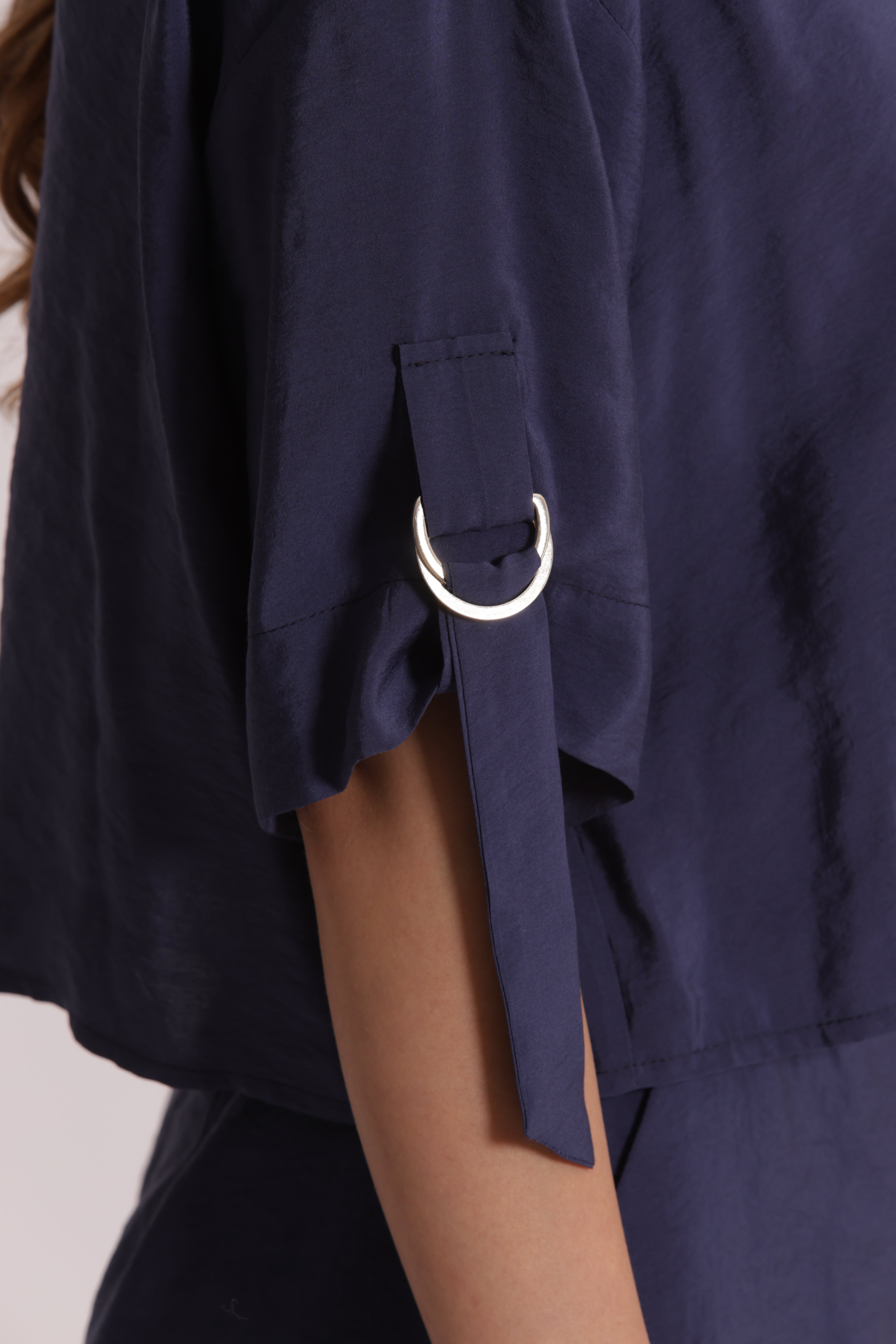 Mimi Mua Cropped Fibbie Modal Cupro Camicia Latte