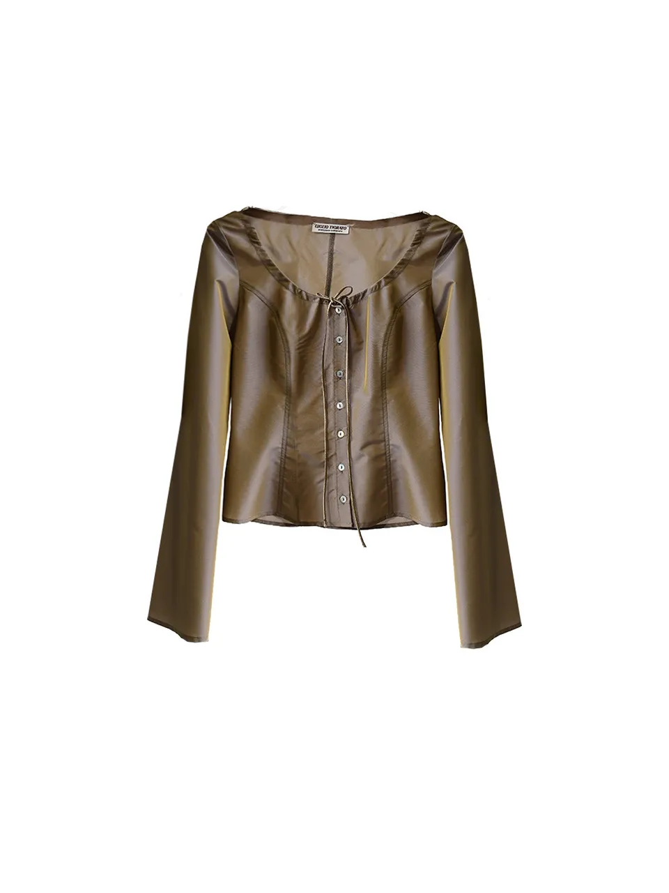 Giglio Tigrato Nina Top I blusa crop taffetà scollo ampio