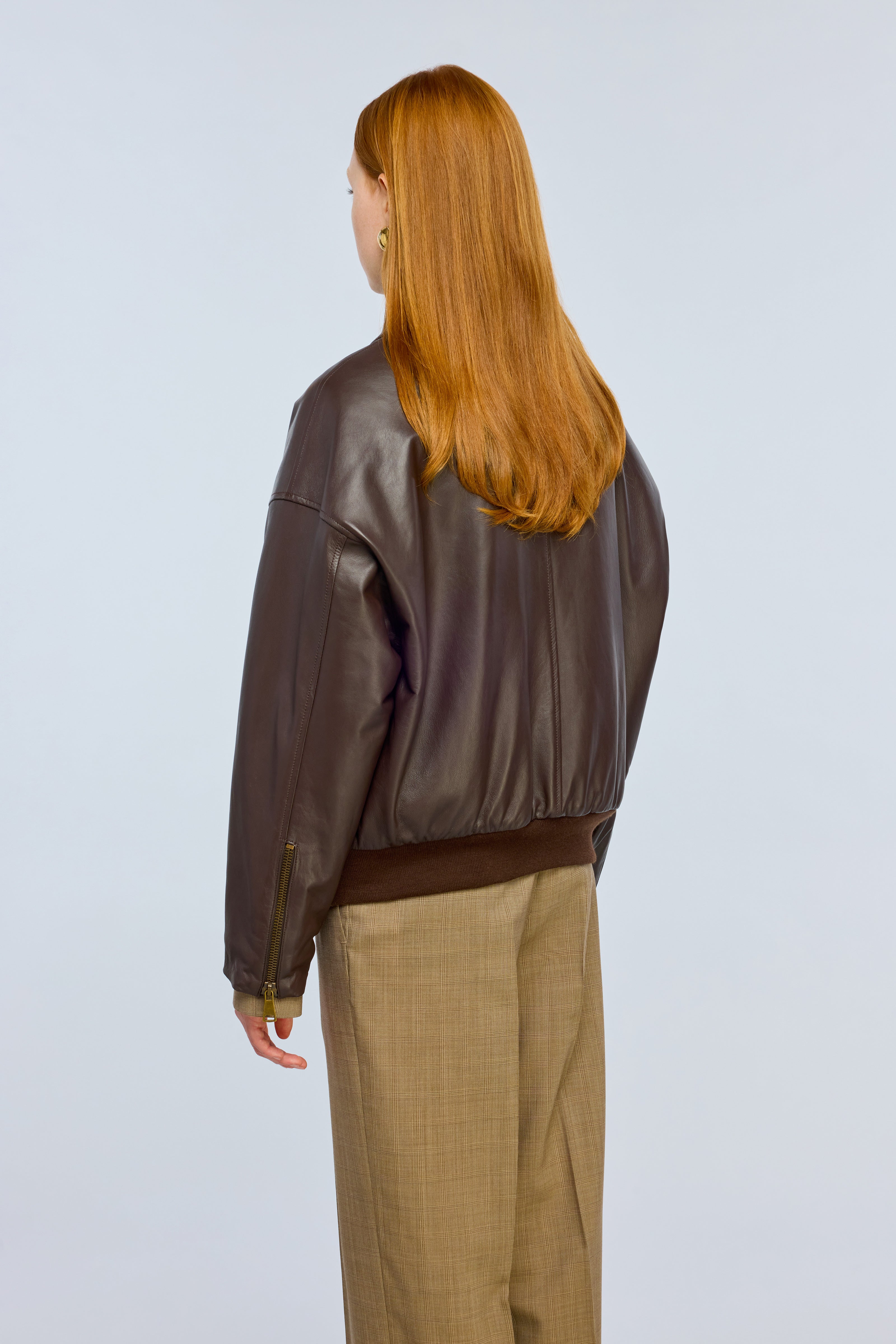 Semicouture Rue Y6WT16 bomber moka pelle