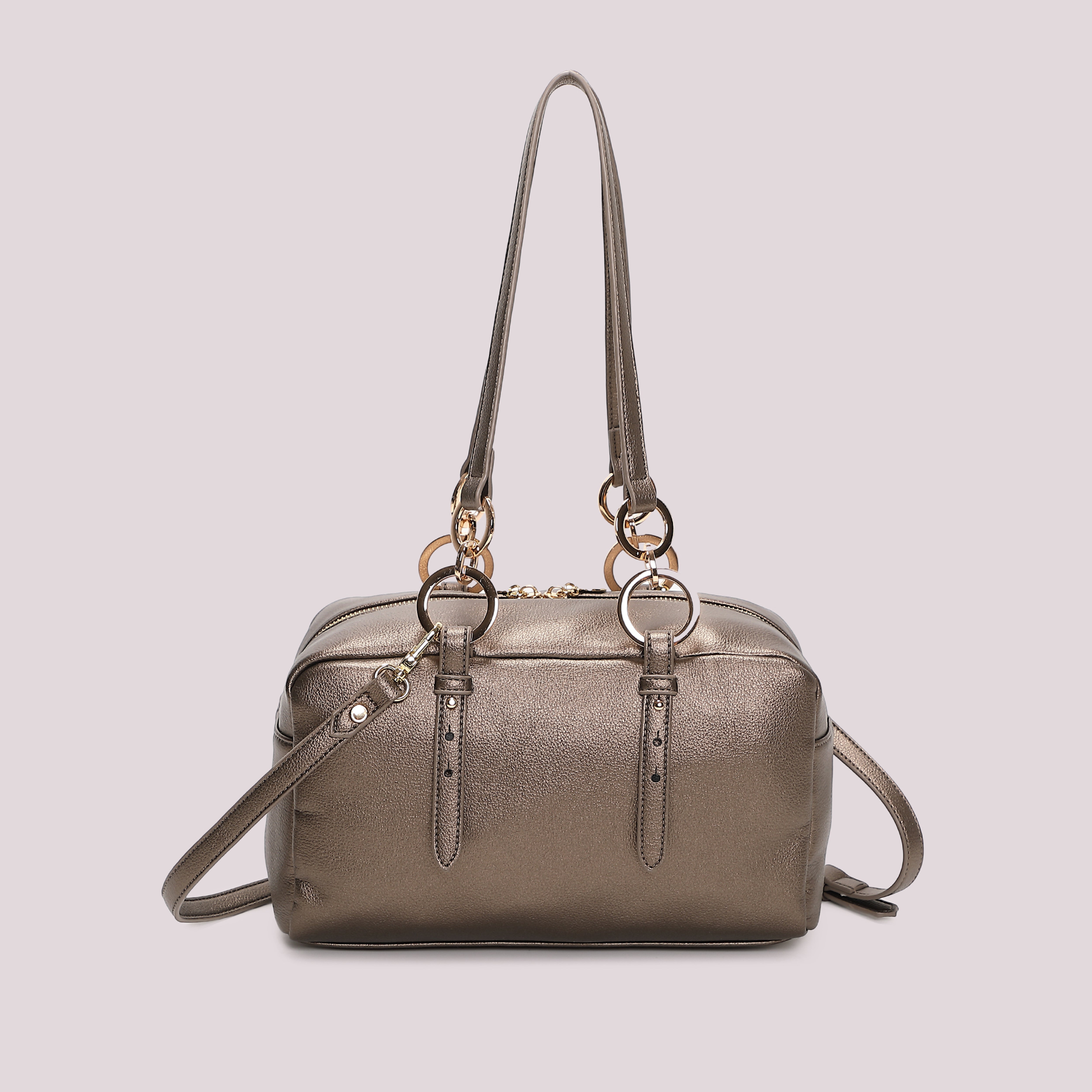 Mimi Mua Borsa Spalla Anelli borsa a spalla nero compatta