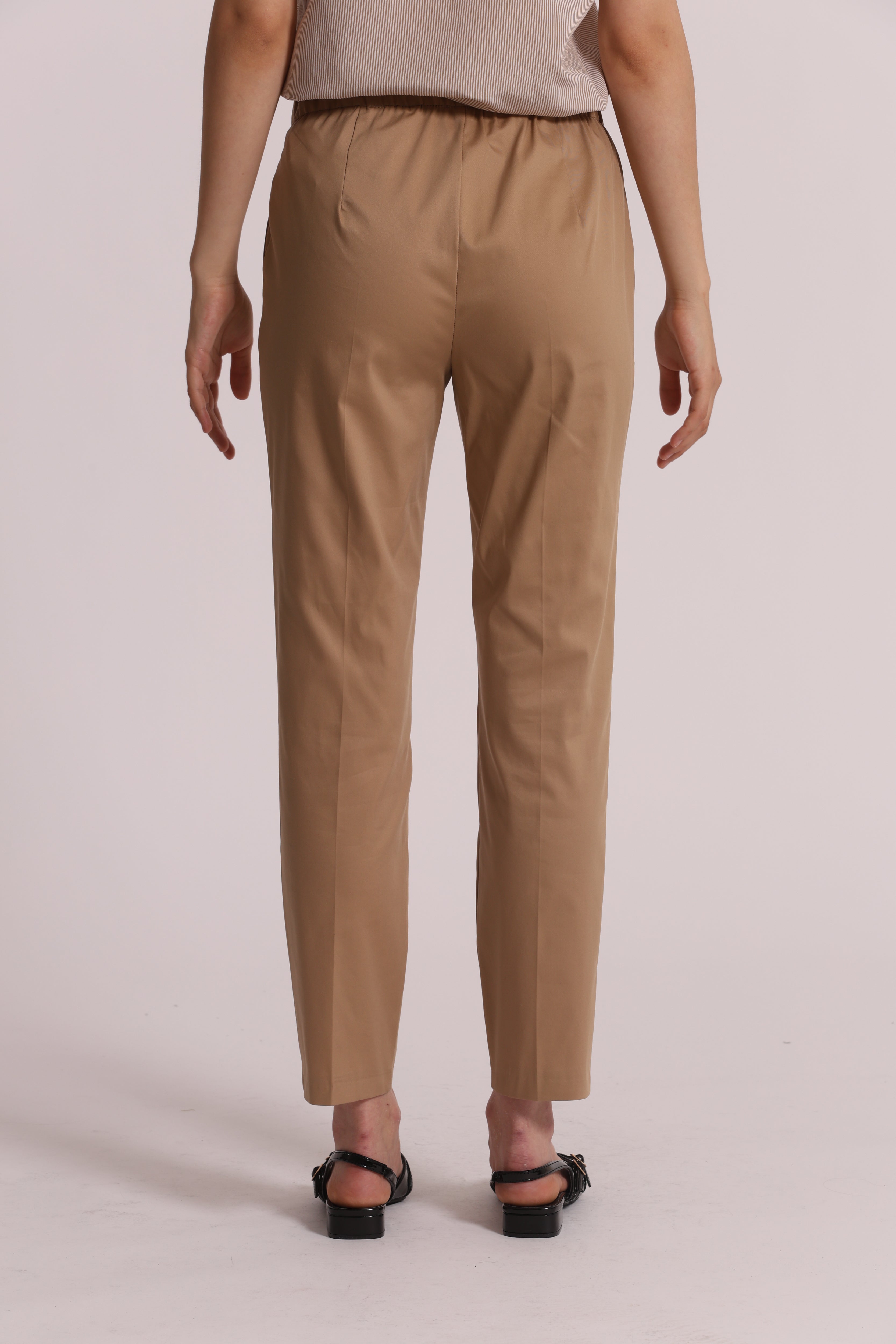 Mimi Mua Pantalone Cotone Elastico Panna
