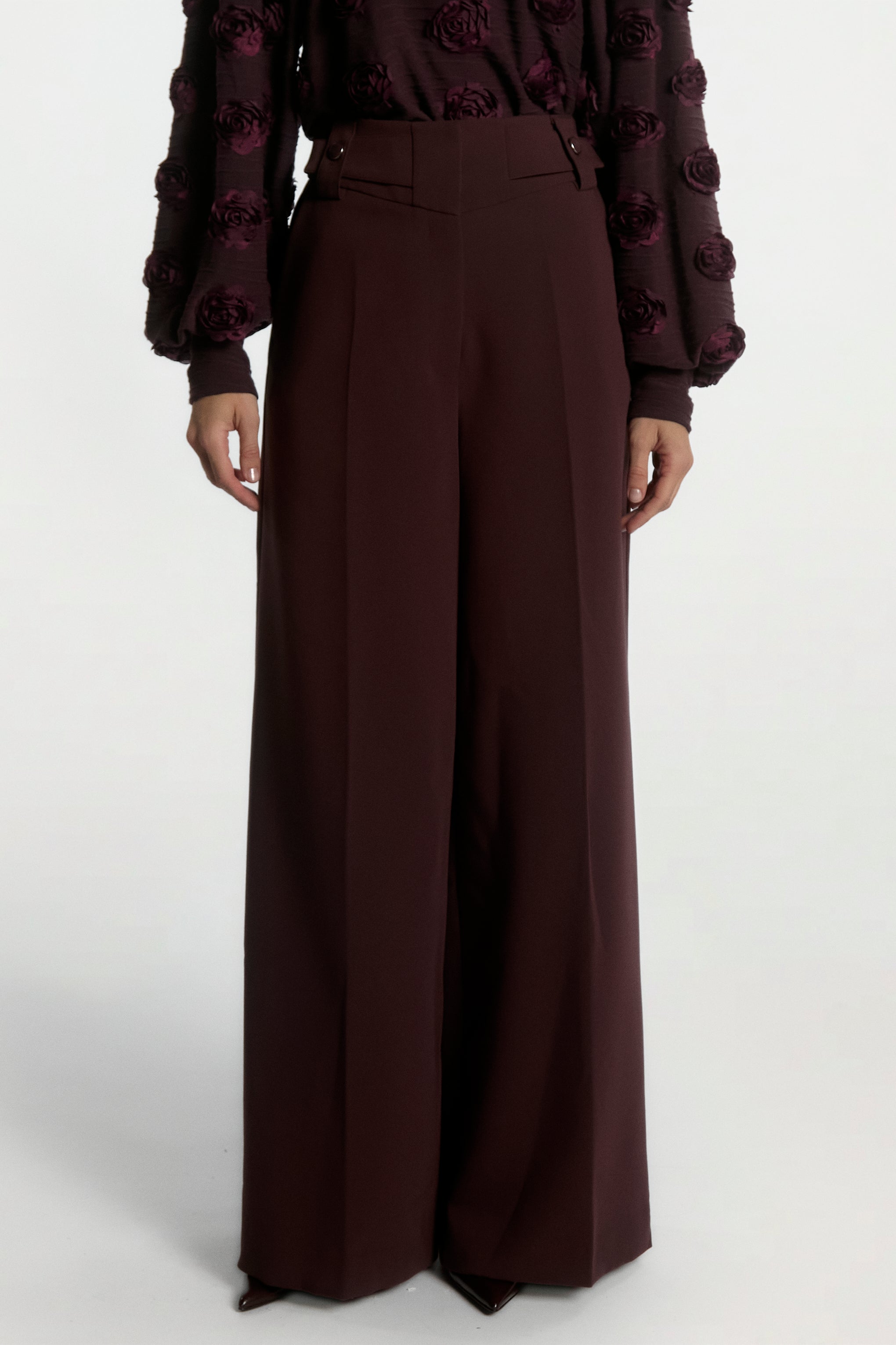 Aaiko Nore pantaloni bordeaux gamba larga