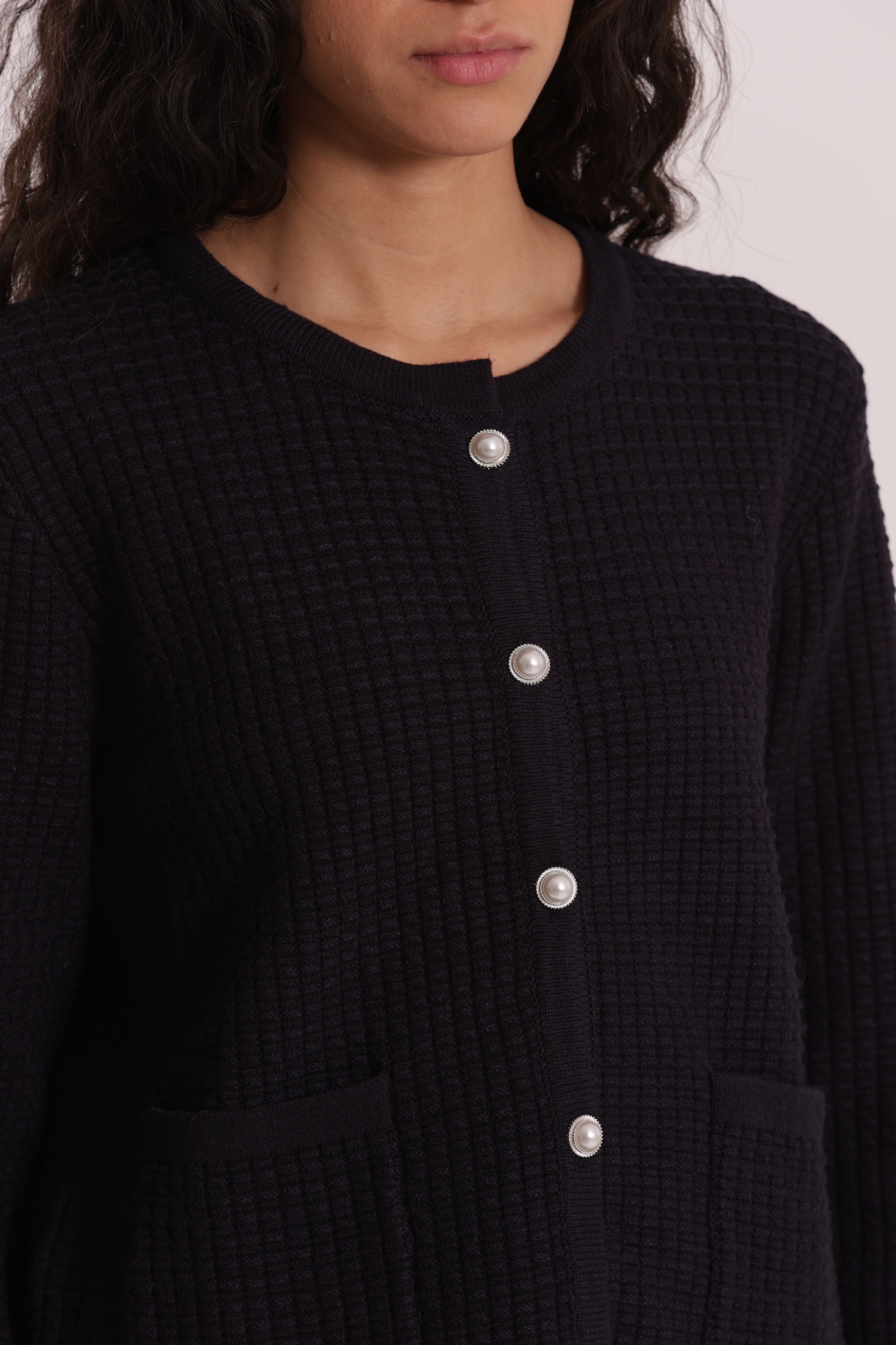 Mimi Mua Maglia Cardigan Nido Ape Panna