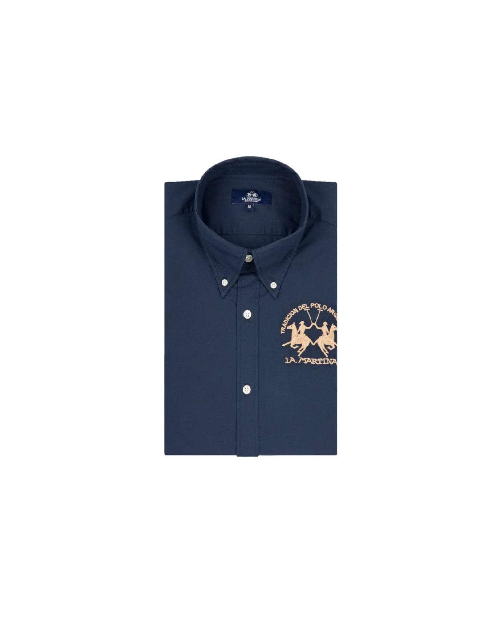 La Martina CCMC01PP483 camicia uomo blu L