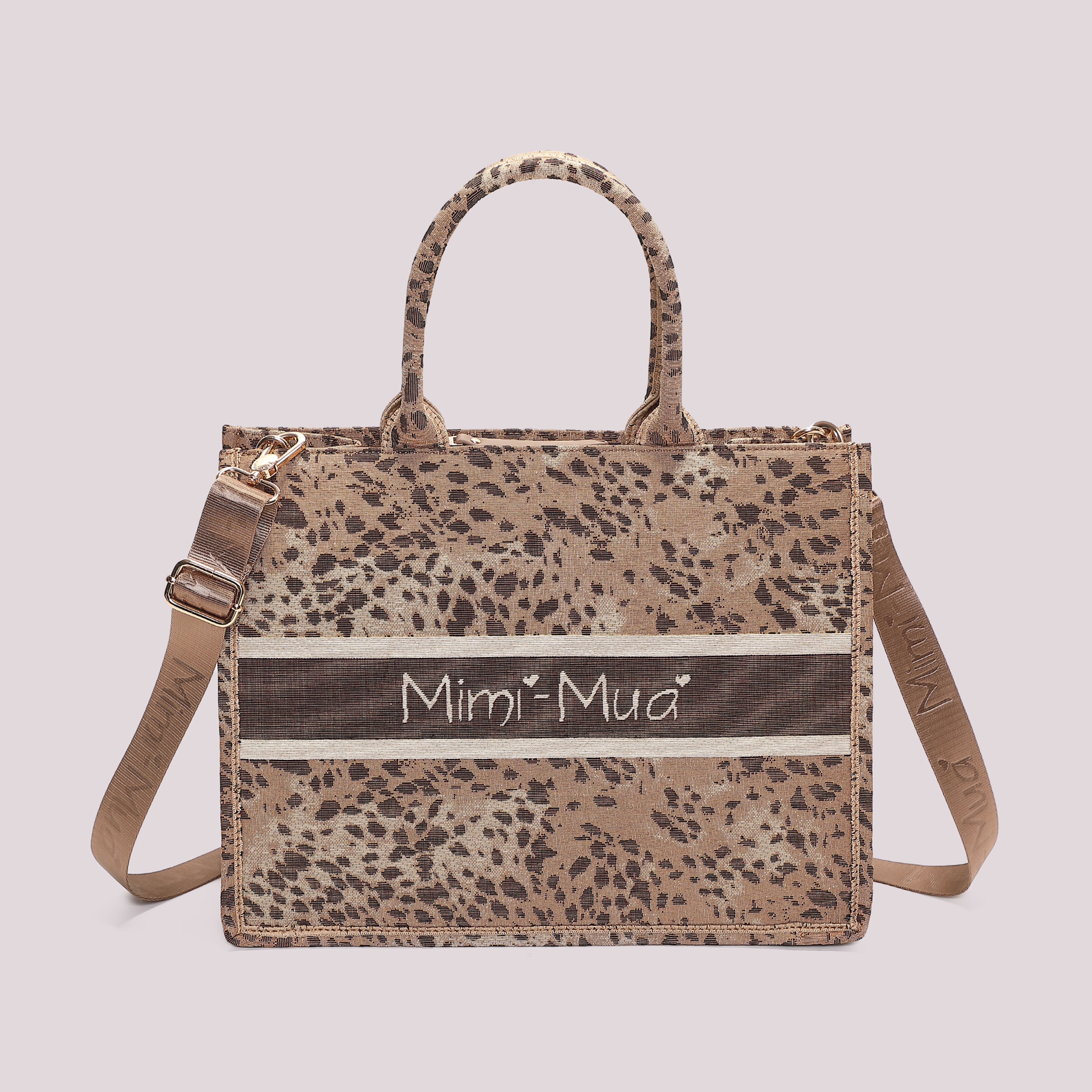 Mimi Mua shopper grande fantasia borsa prugna capiente