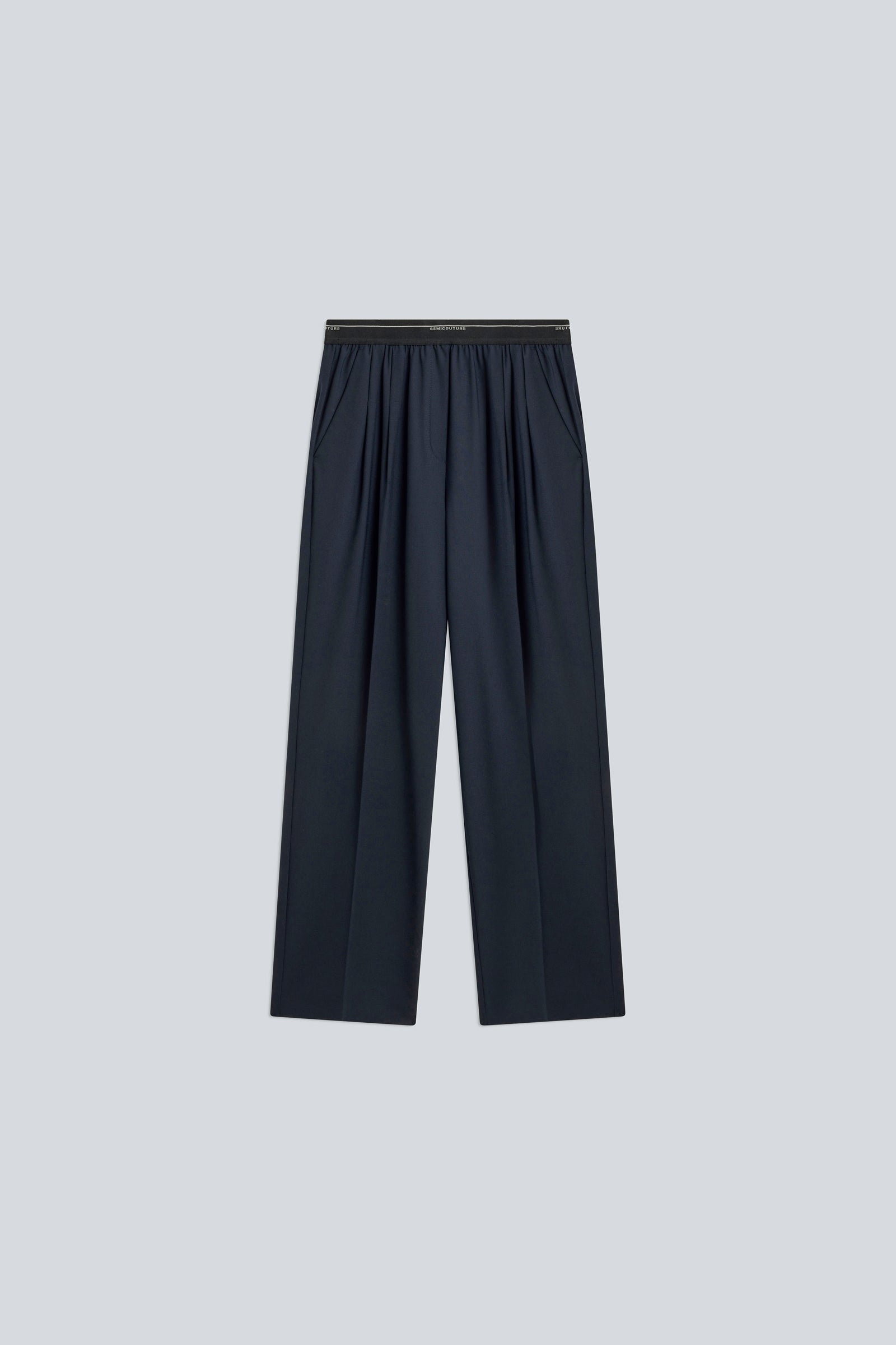 Semicouture Madyson pantaloni blue fresco lana