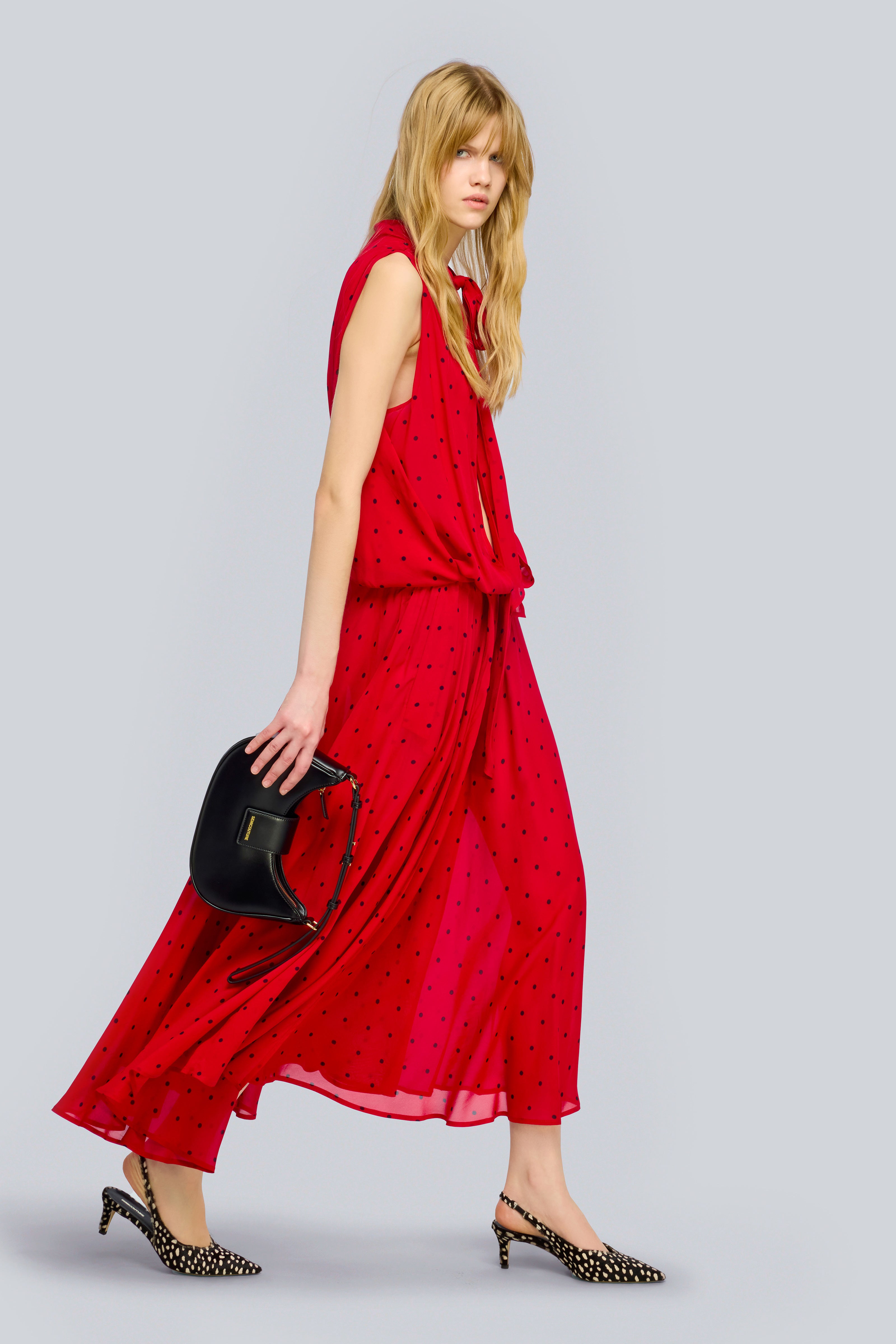 Semicouture Connie gonna georgette pois