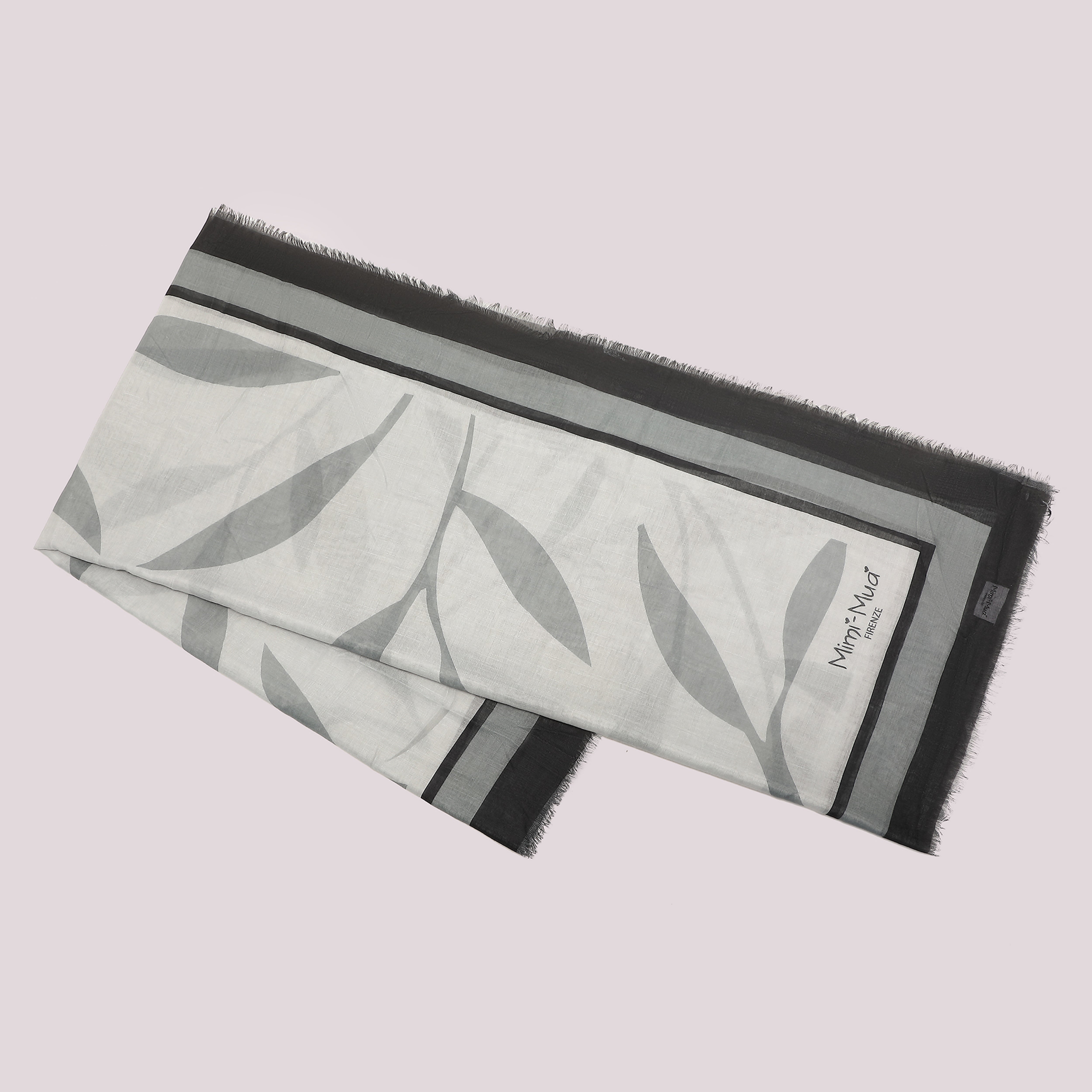 Mimi Mua Foulard Foglioline Nero 135x135cm