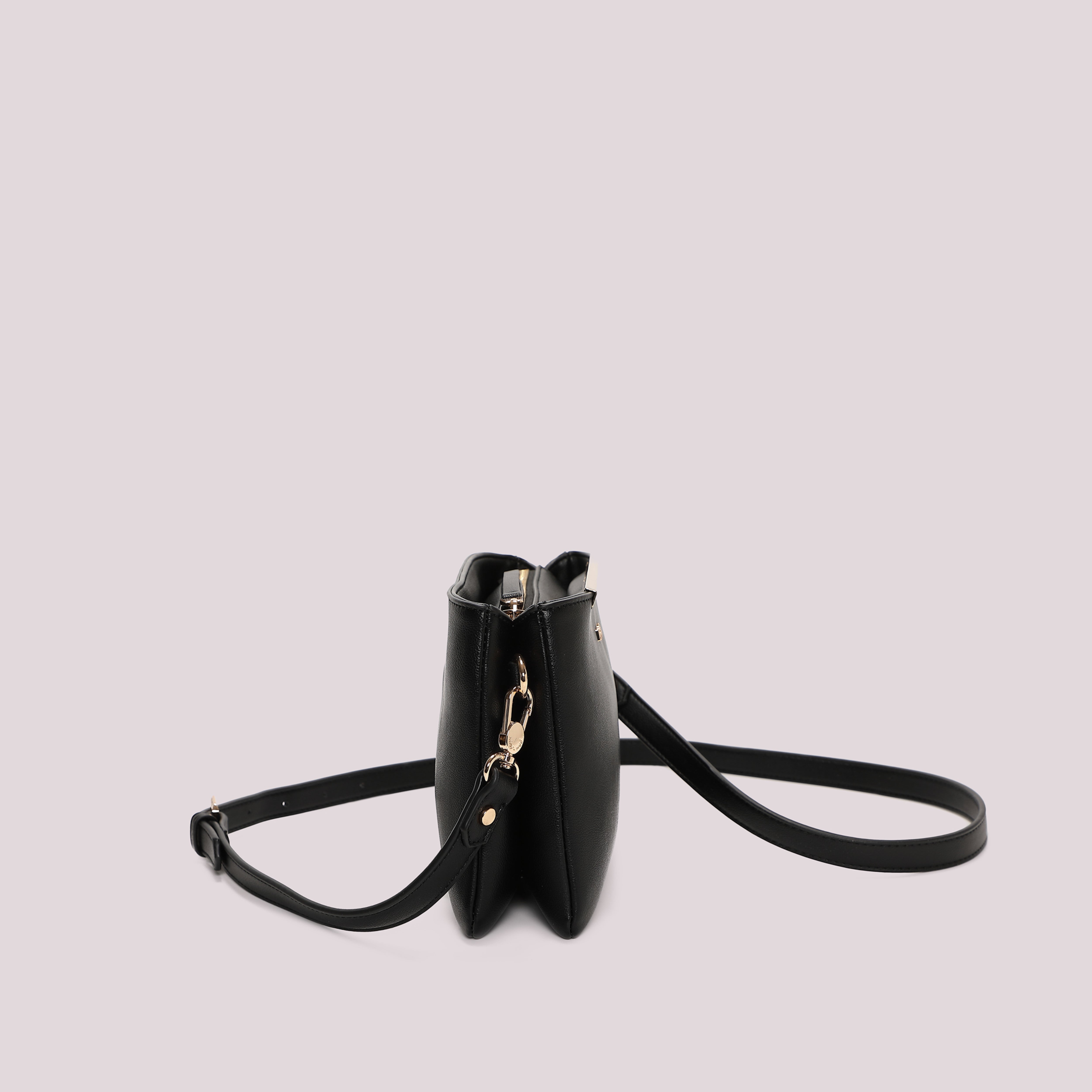 Mimi Mua Dettaglio Dorato Tracolla Nera 25 cm