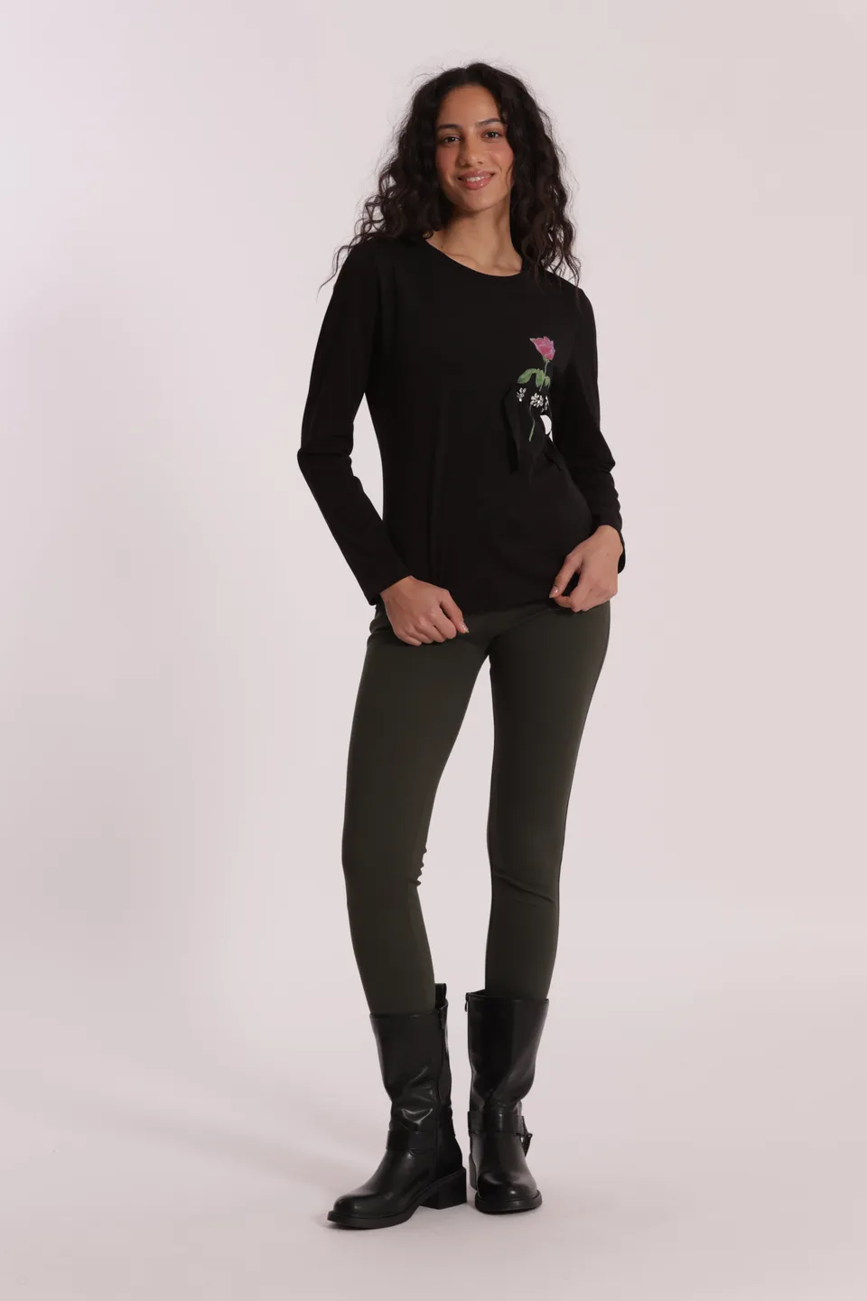 Mimi Mua Pantalone Push Up Punto Milano Nero