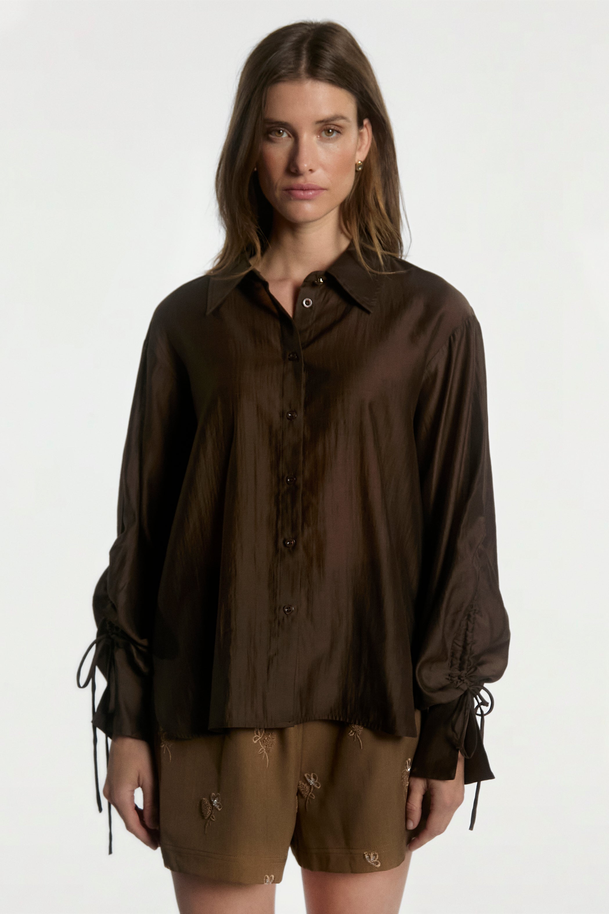 Aaiko Marel camicia marrone moka scuro