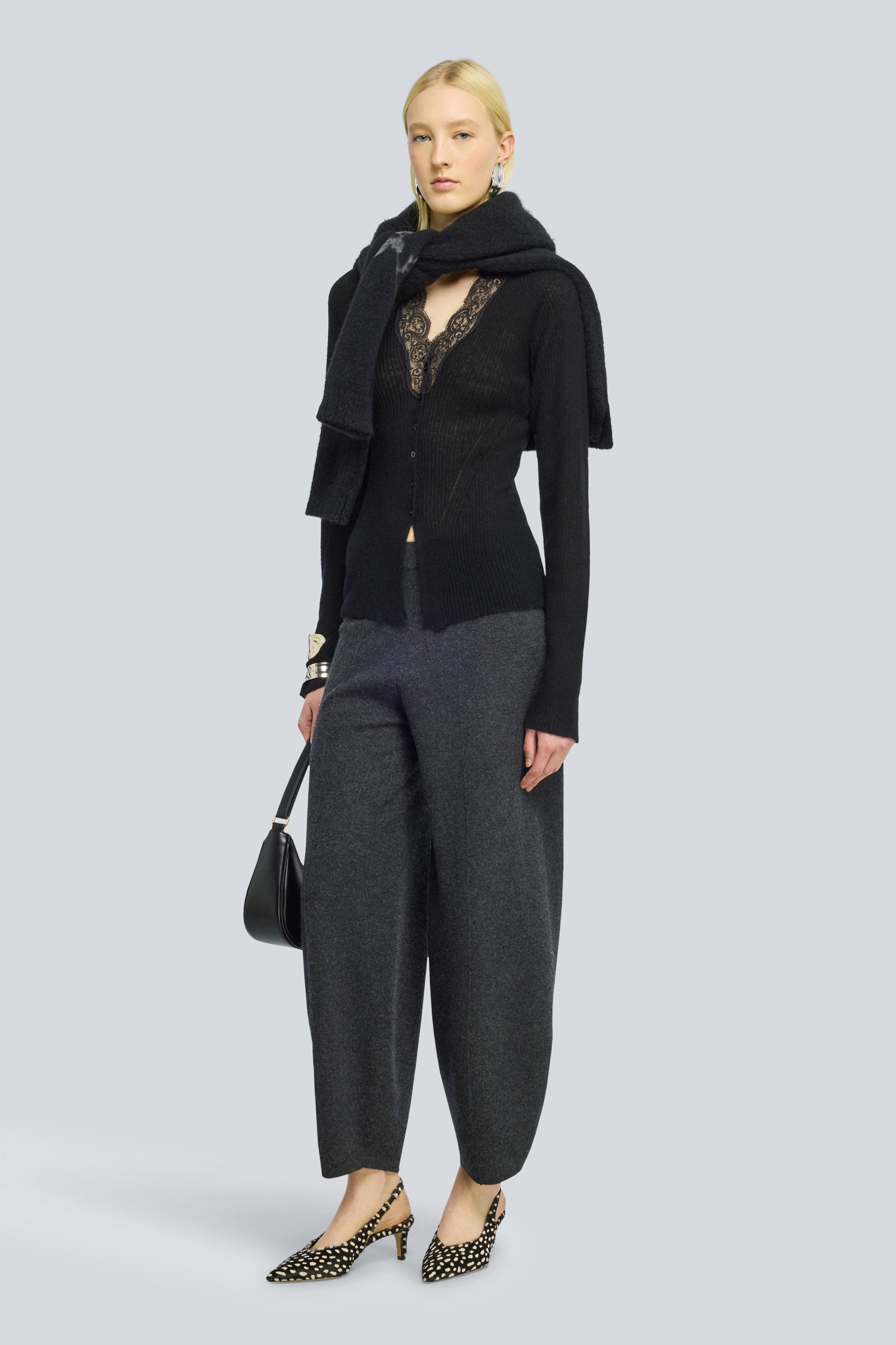 Semicouture Estella pantalone lana nero elastico
