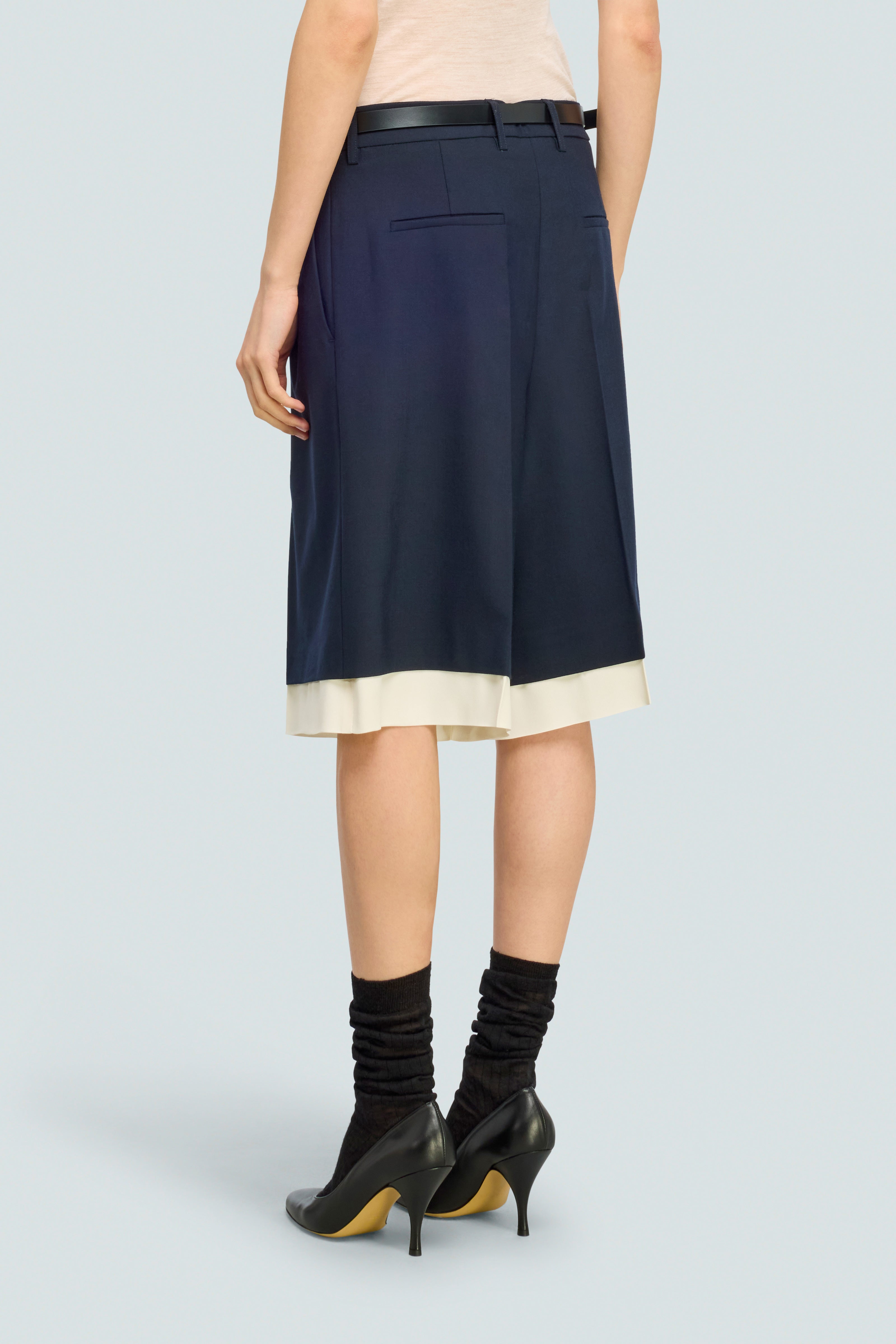 Semicouture Angelina Bermuda Fresco Lana Blue