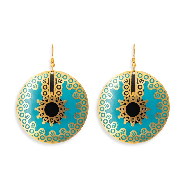 On Earth Cooperative Collection Masala orecchini azzurro 5,5 cm
