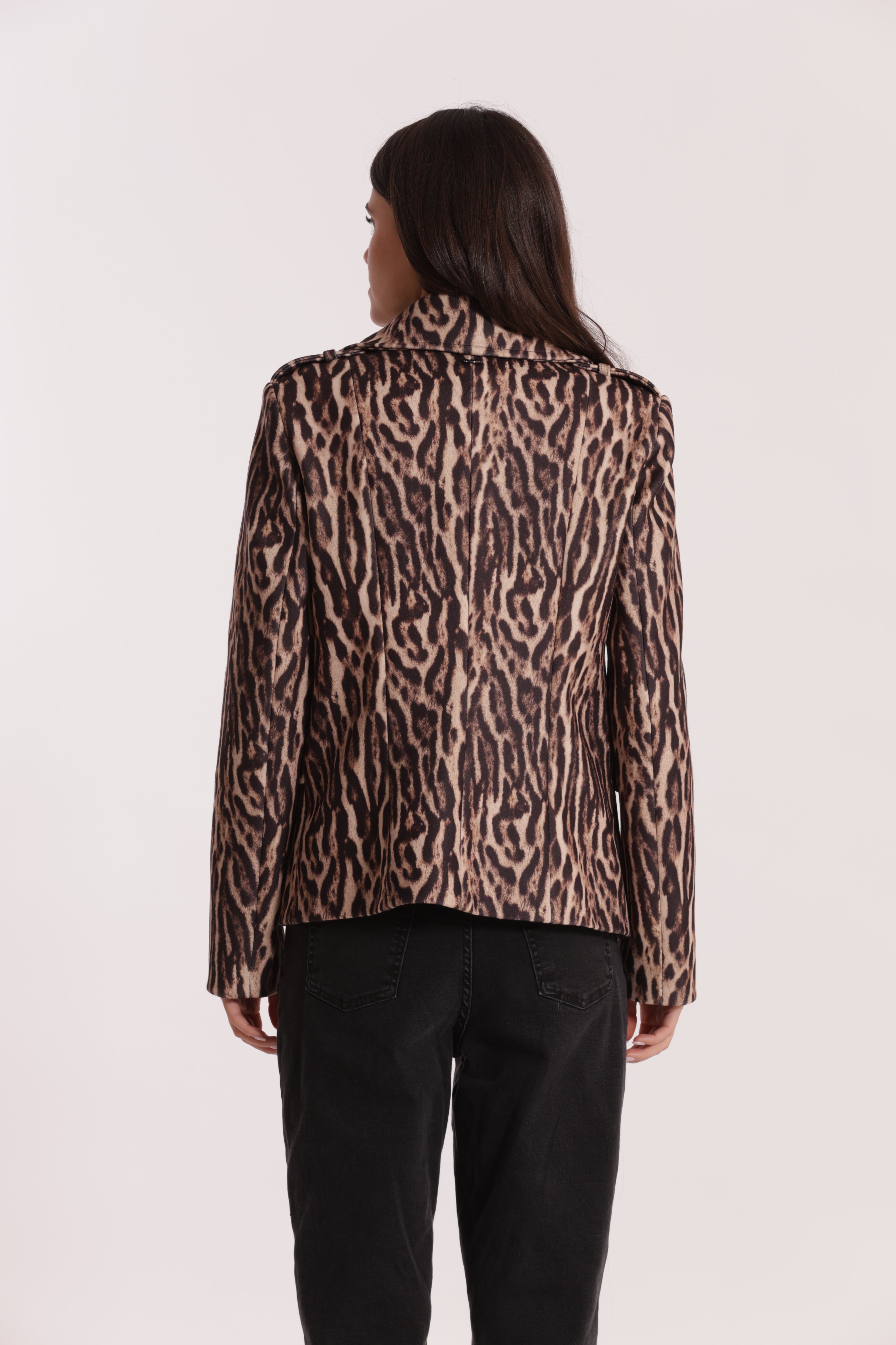 Mimi Mua Giaccone Animalier cappotto cammello maculato