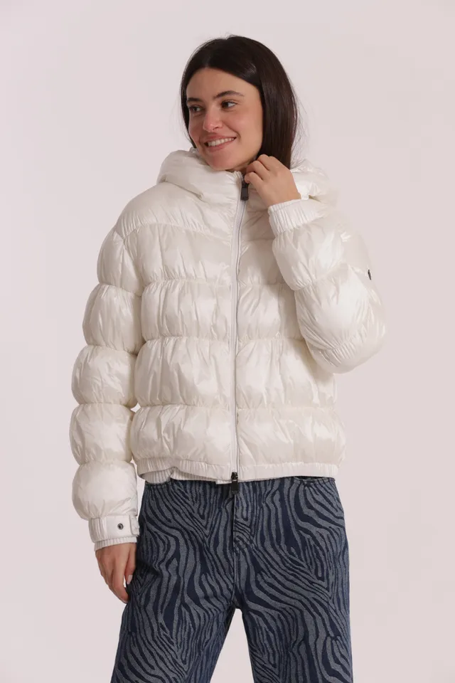 Mimi Mua Piumino Corto Bomber con Cappuccio Nero