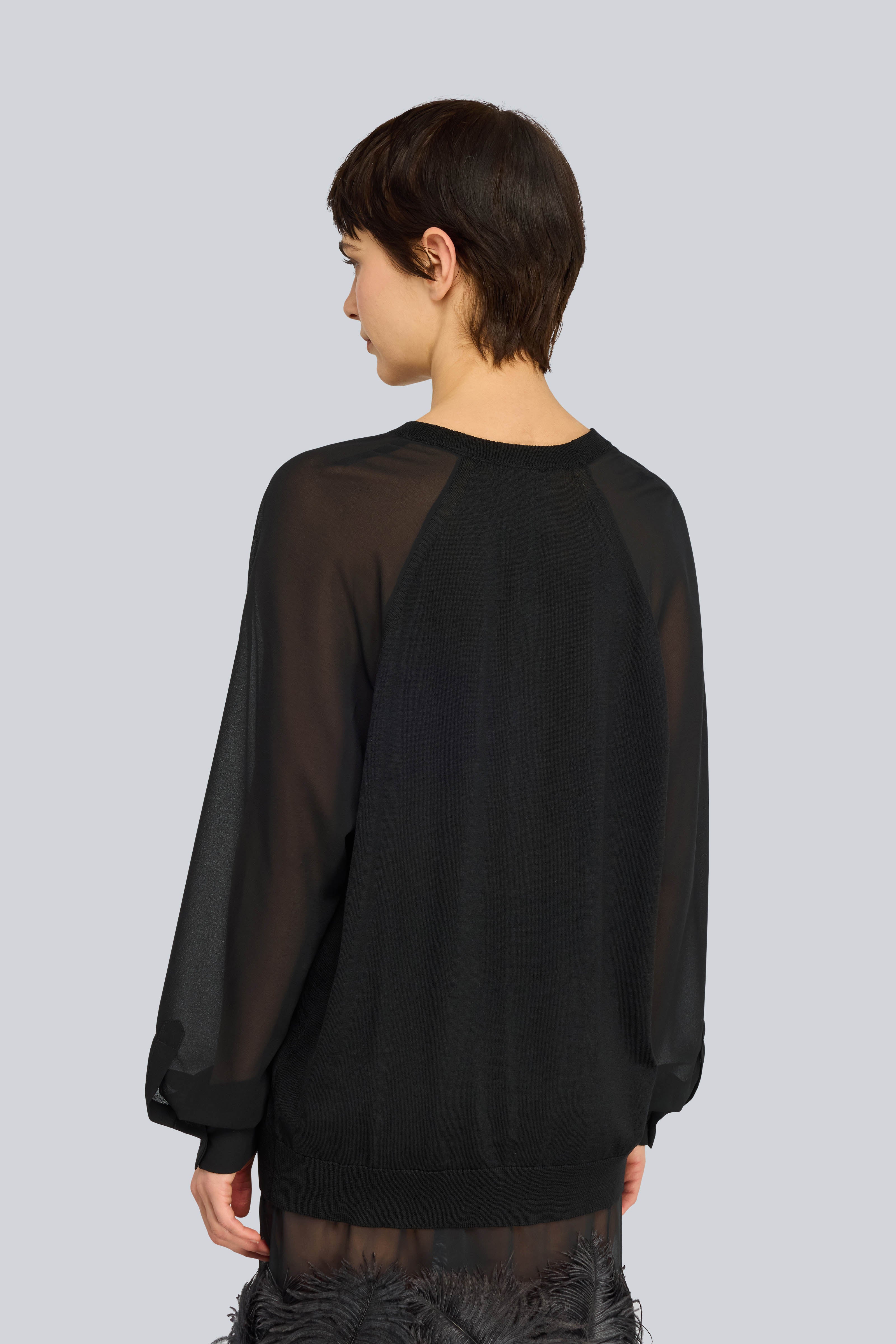 Semicouture Jetta maglia lana nera scollo V