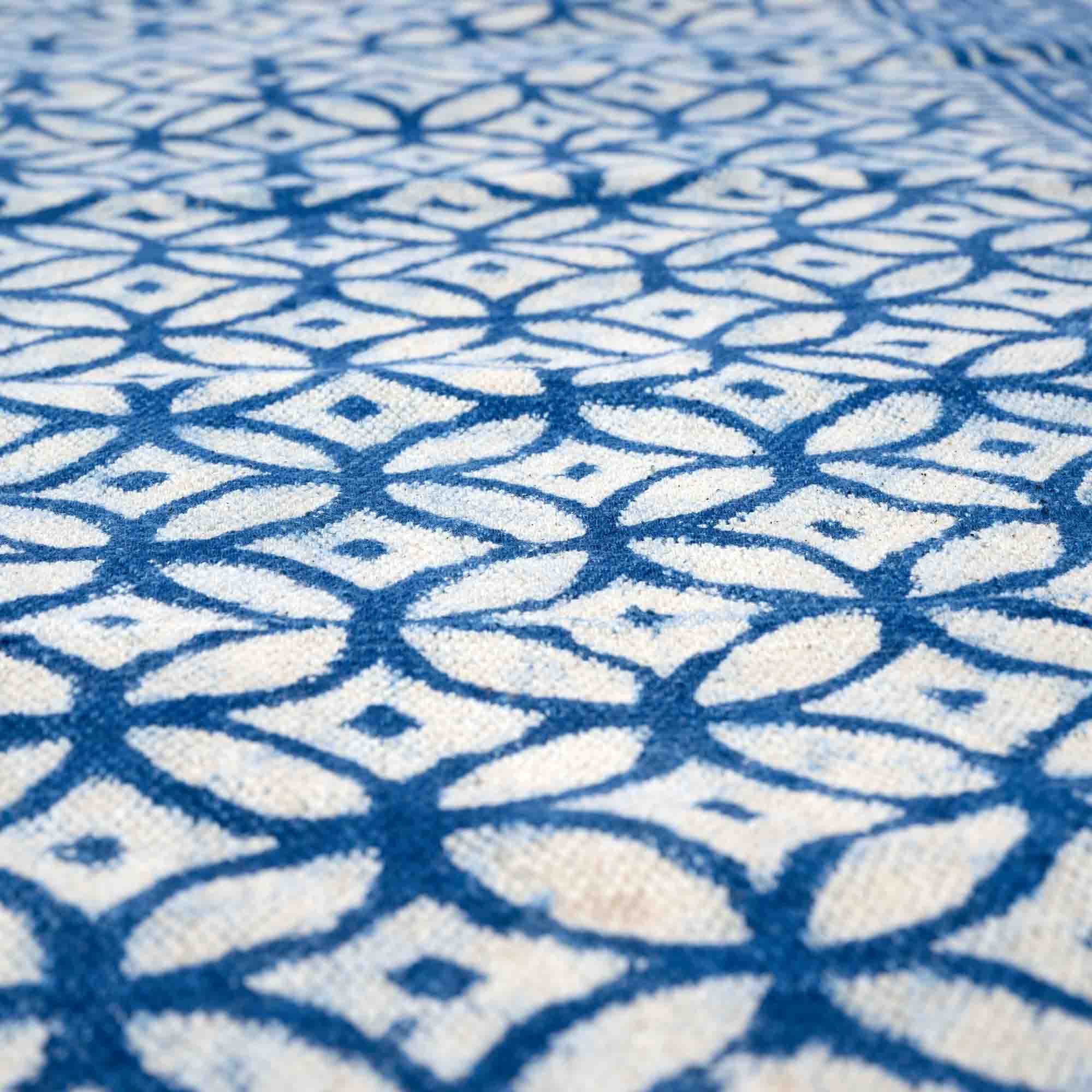 On Earth Cooperative Collection Indaco tappeto cotone blu 180x130 cm