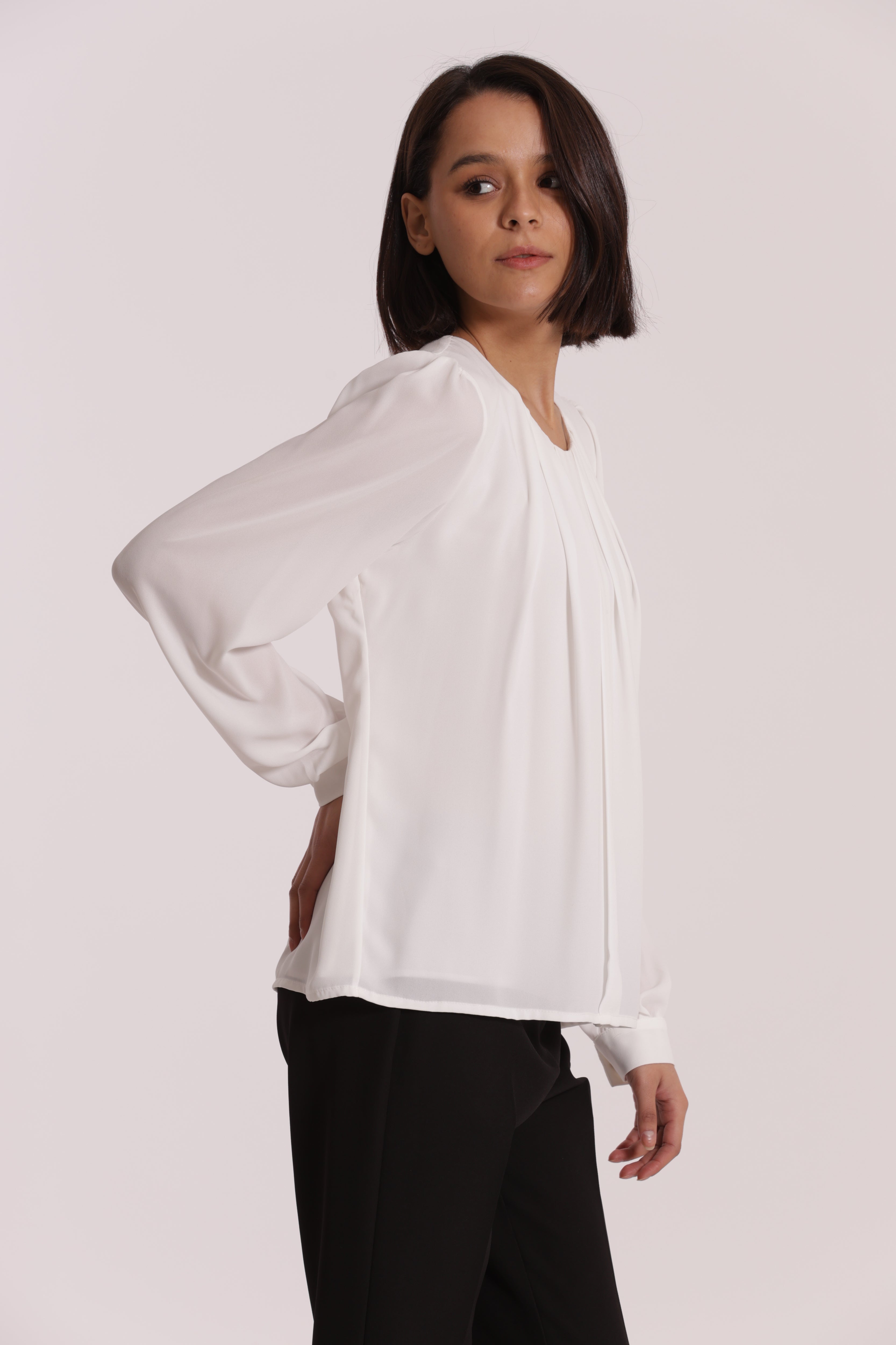 Mimi Mua Blusa con Pieghe camicia nera poliestere