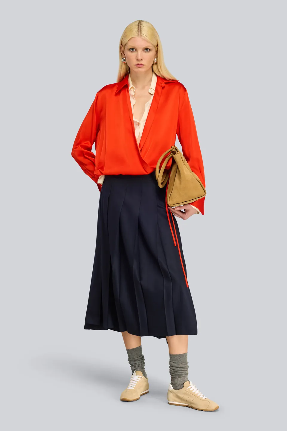 Semicouture Armanda blusa arancio envers satin