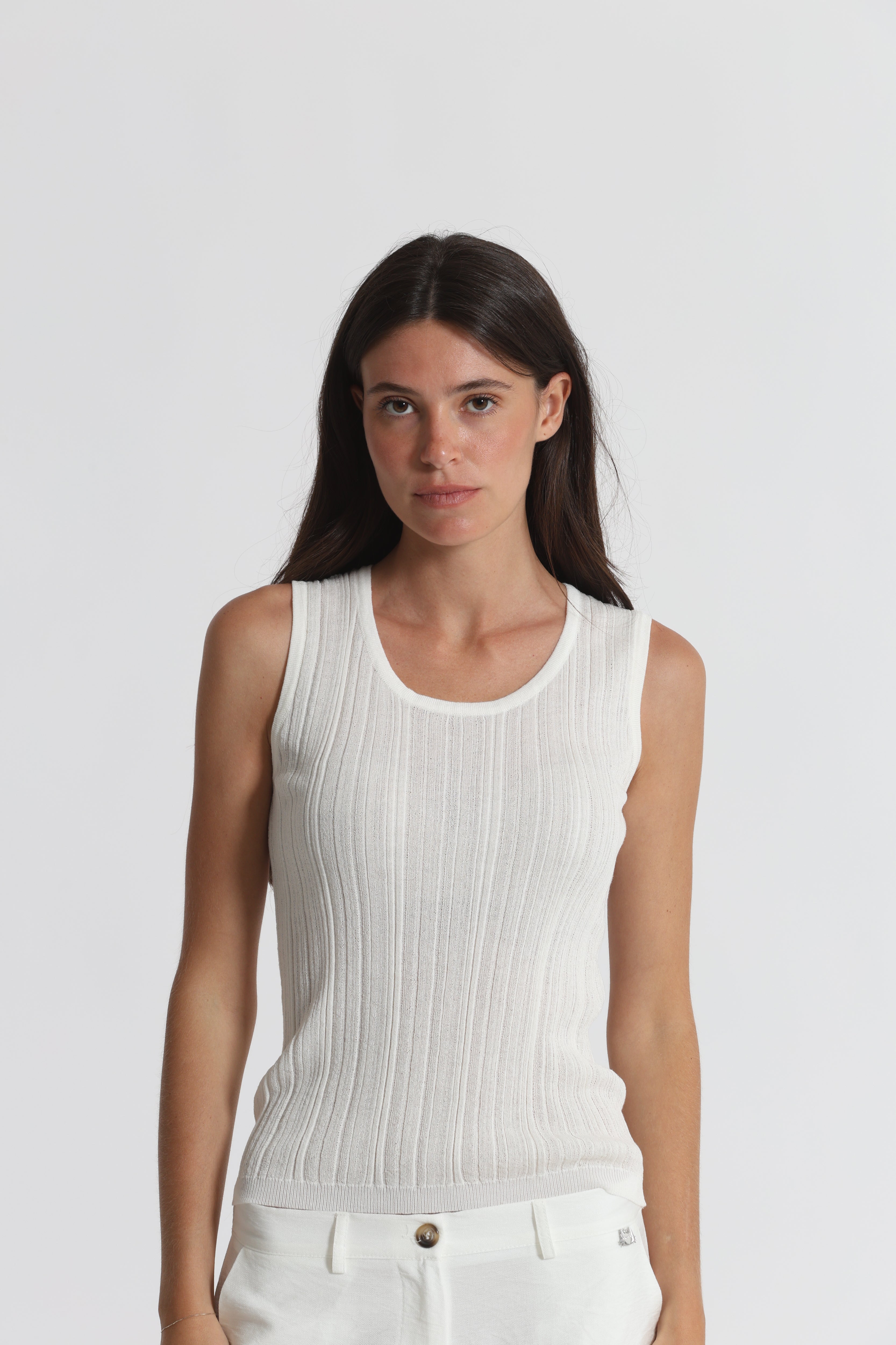 Mimi Mua Basic canotta in maglia viscosa
