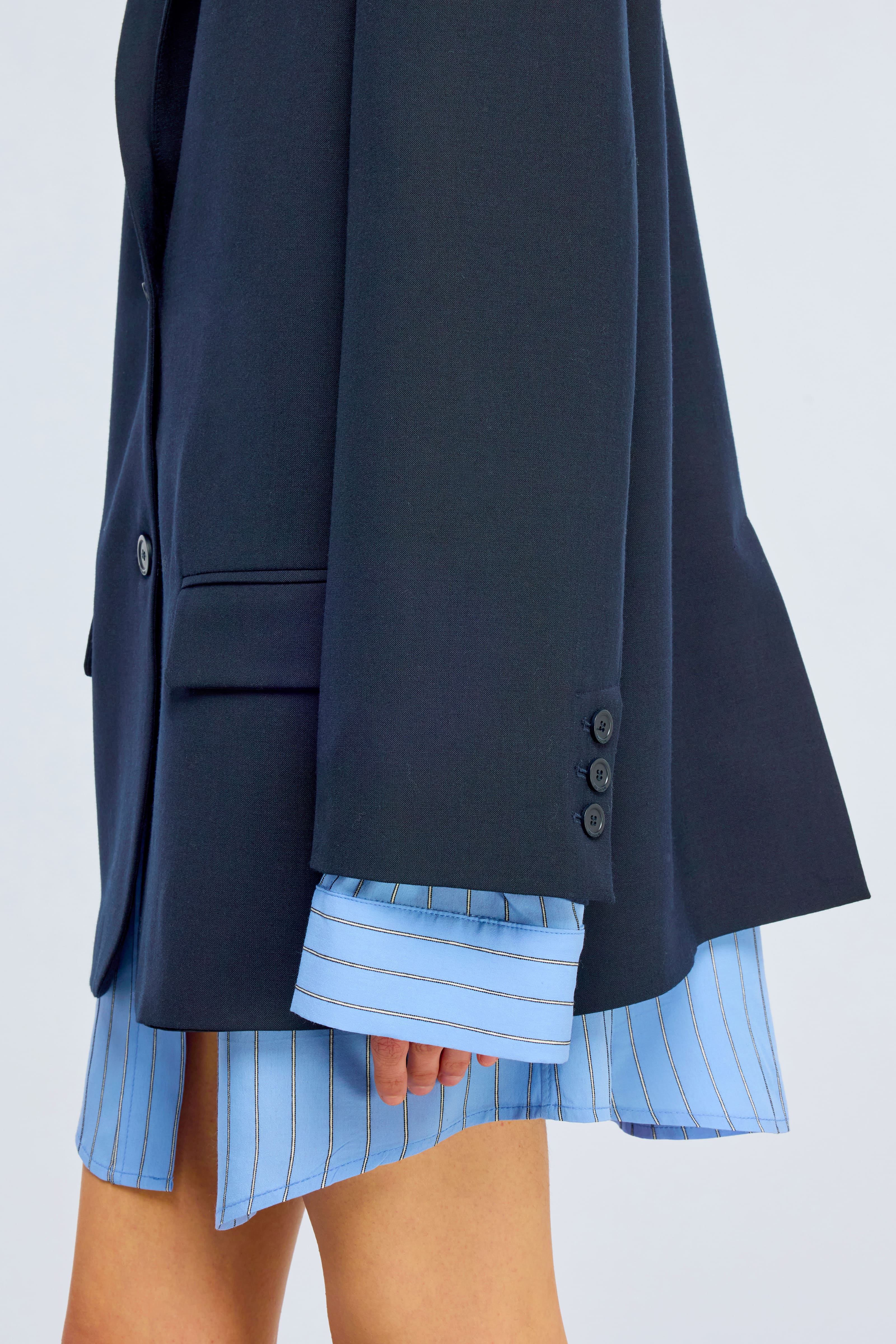 Semicouture Deana giacca fresco lana blu rever regular