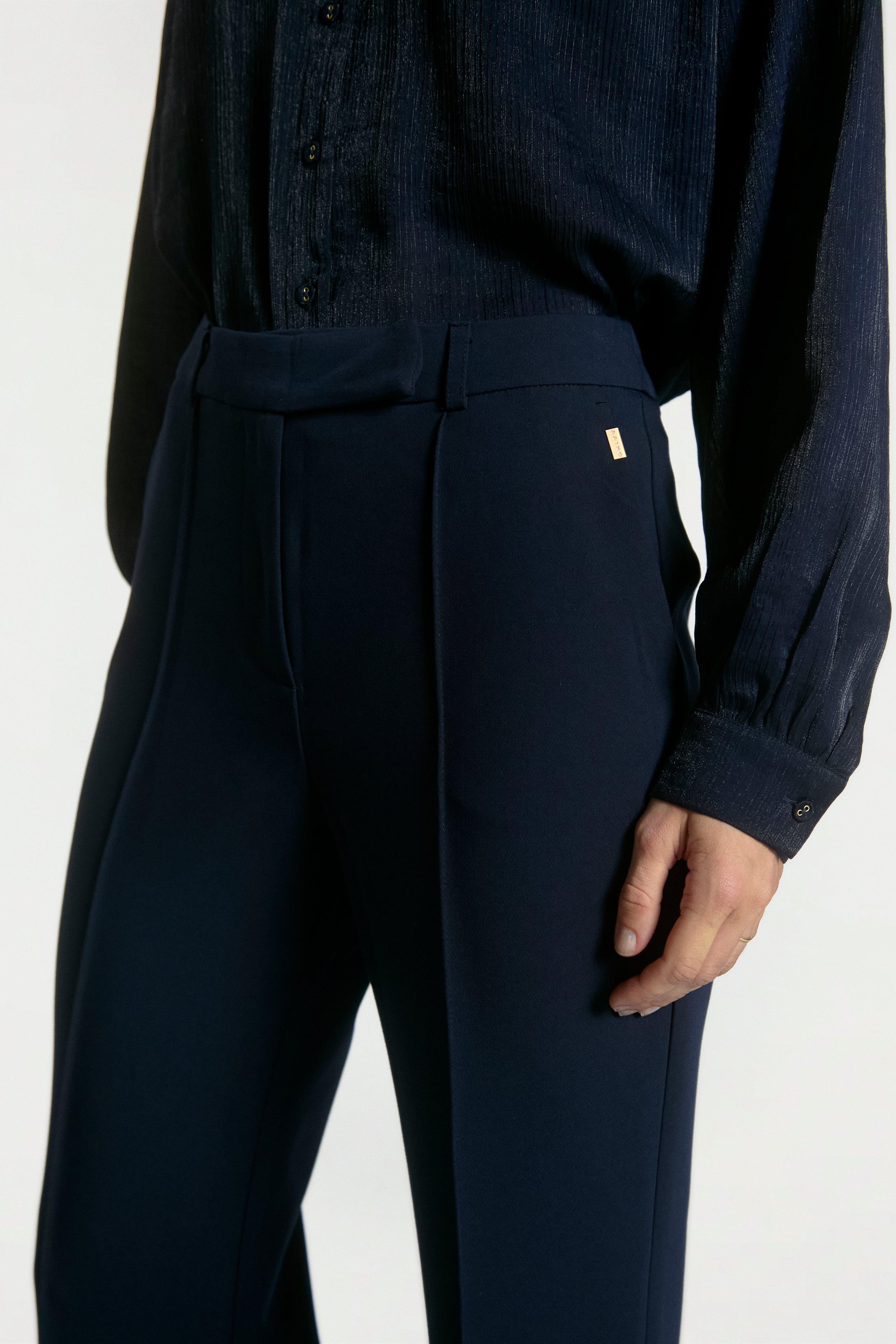 Aaiko Liv camicia blu night blue metallizzata