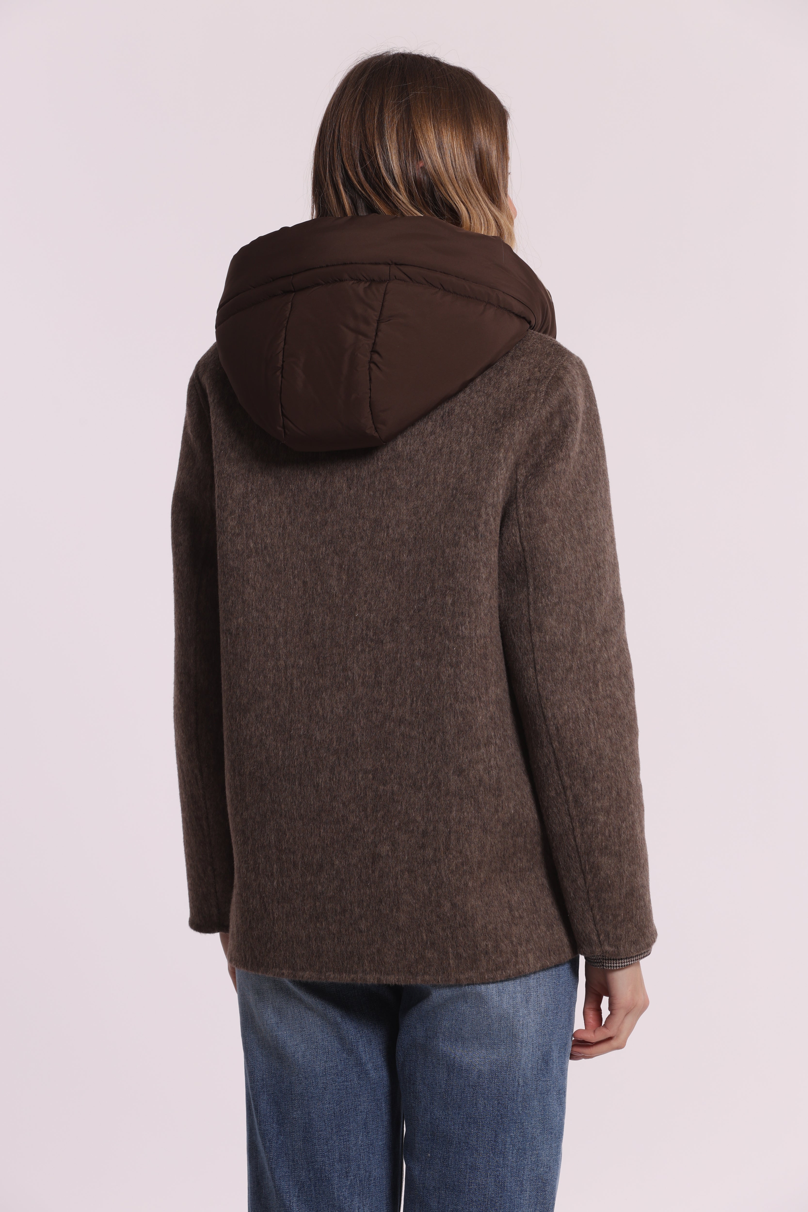 Mimi Mua Cappotto Corto Piumino Removibile Nero