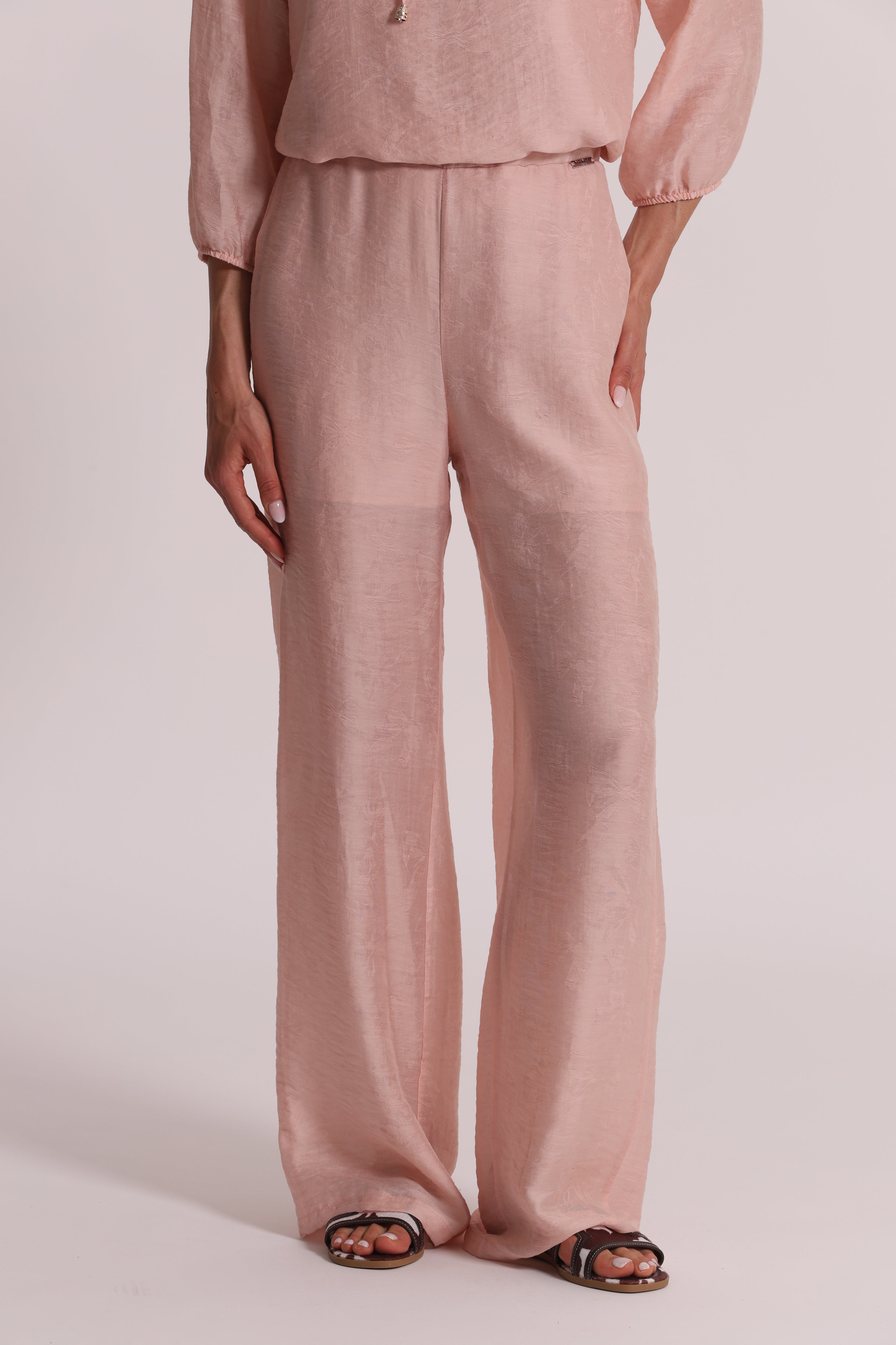 Mimi Mua Pantalone in Tessuto Jacquard Rosa