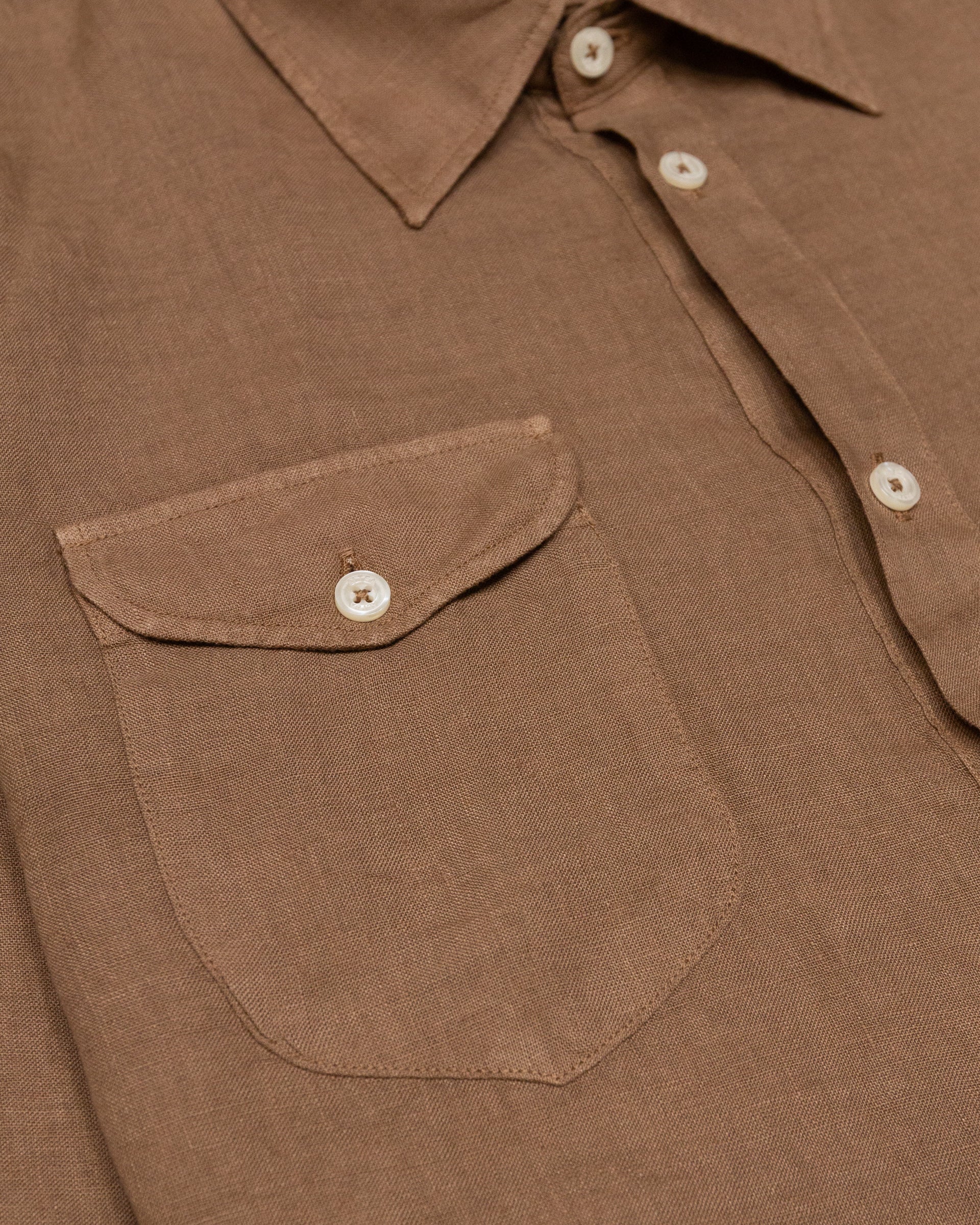 Altea Dallas camicia cammello lino over