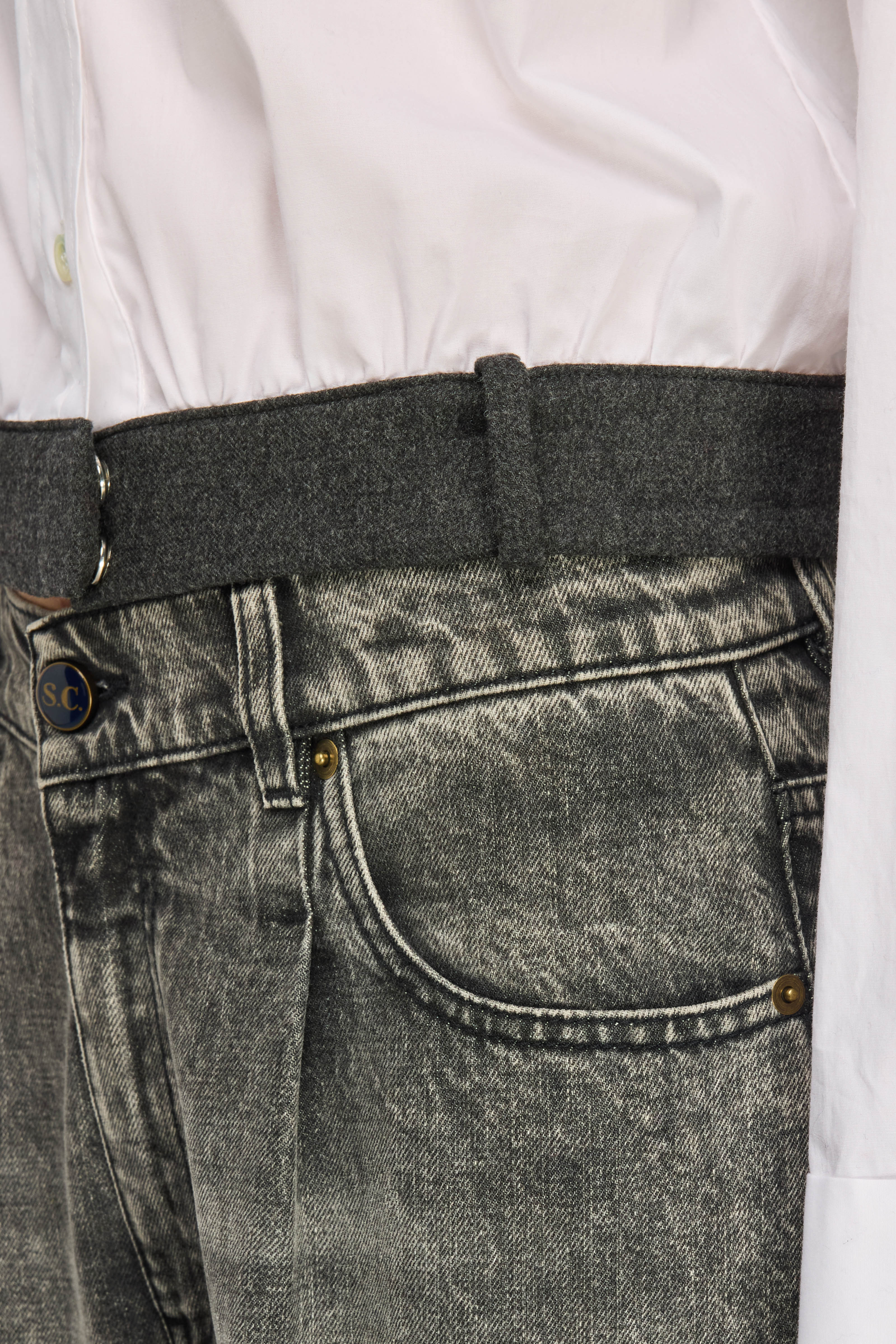 Semicouture Gilberta camicia popeline crop bianco