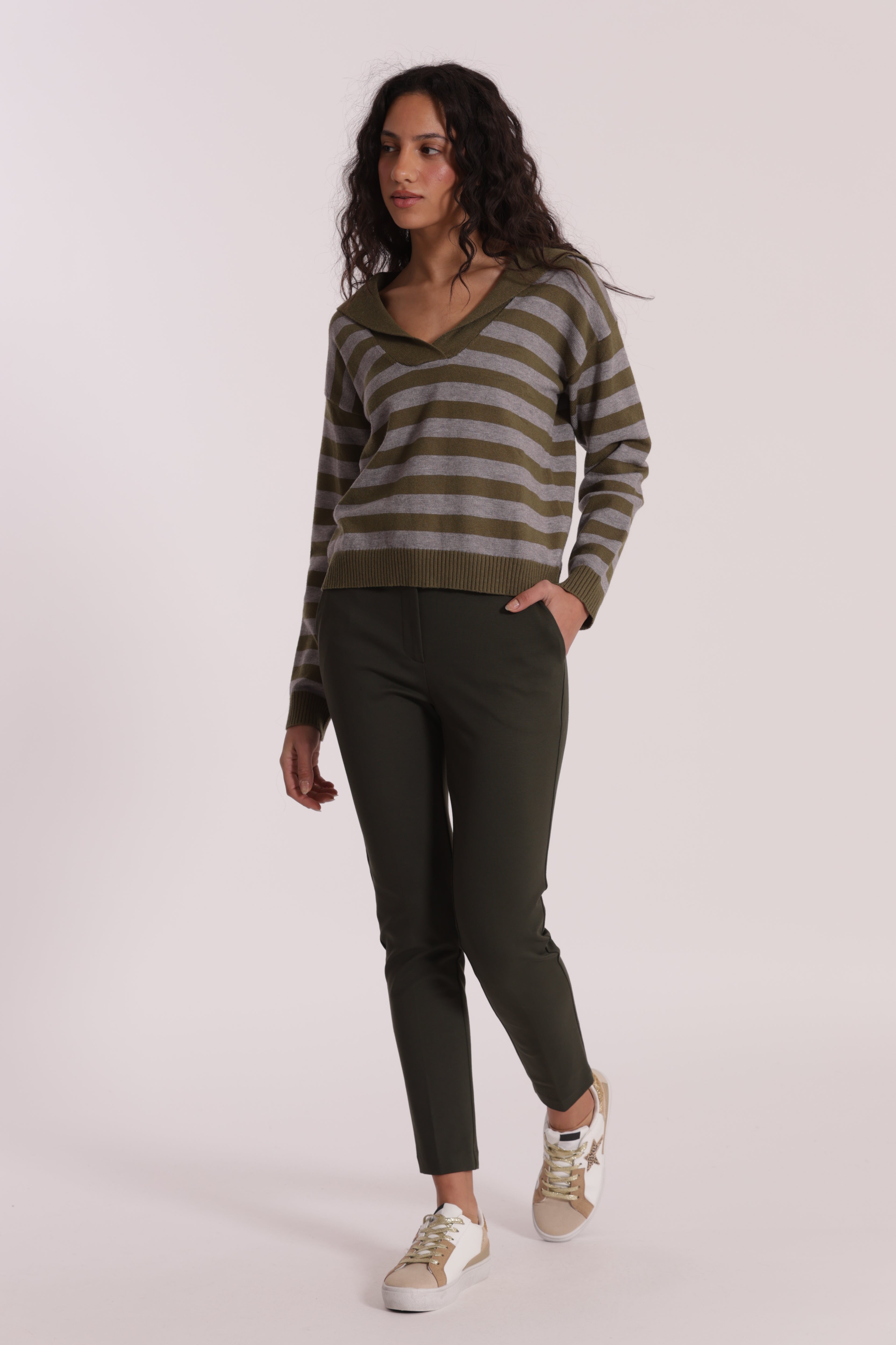 Mimi Mua Sigaretta Punto Milano pantalone nero elasticizzato