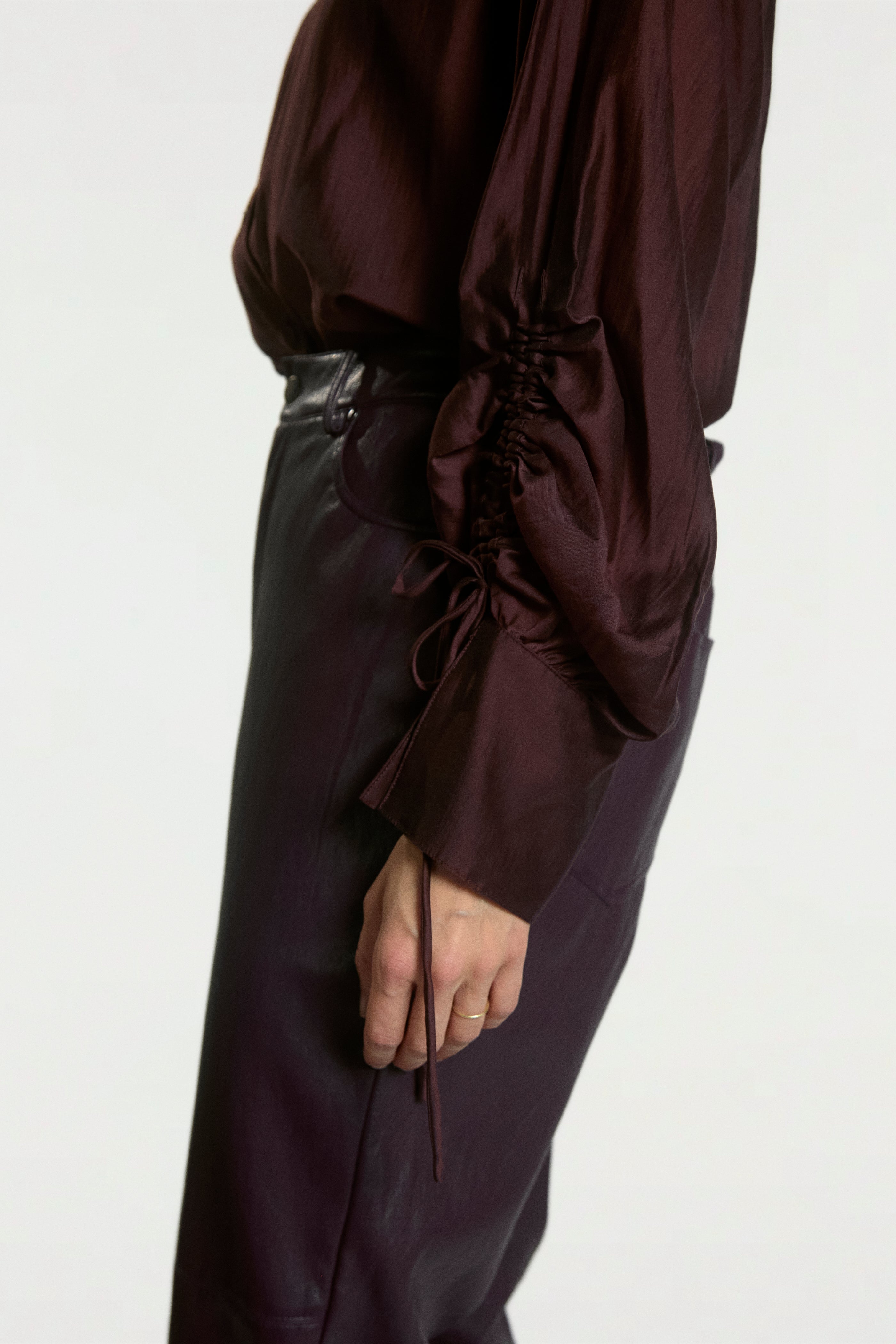 Aaiko Marel camicia bordeaux manica lunga