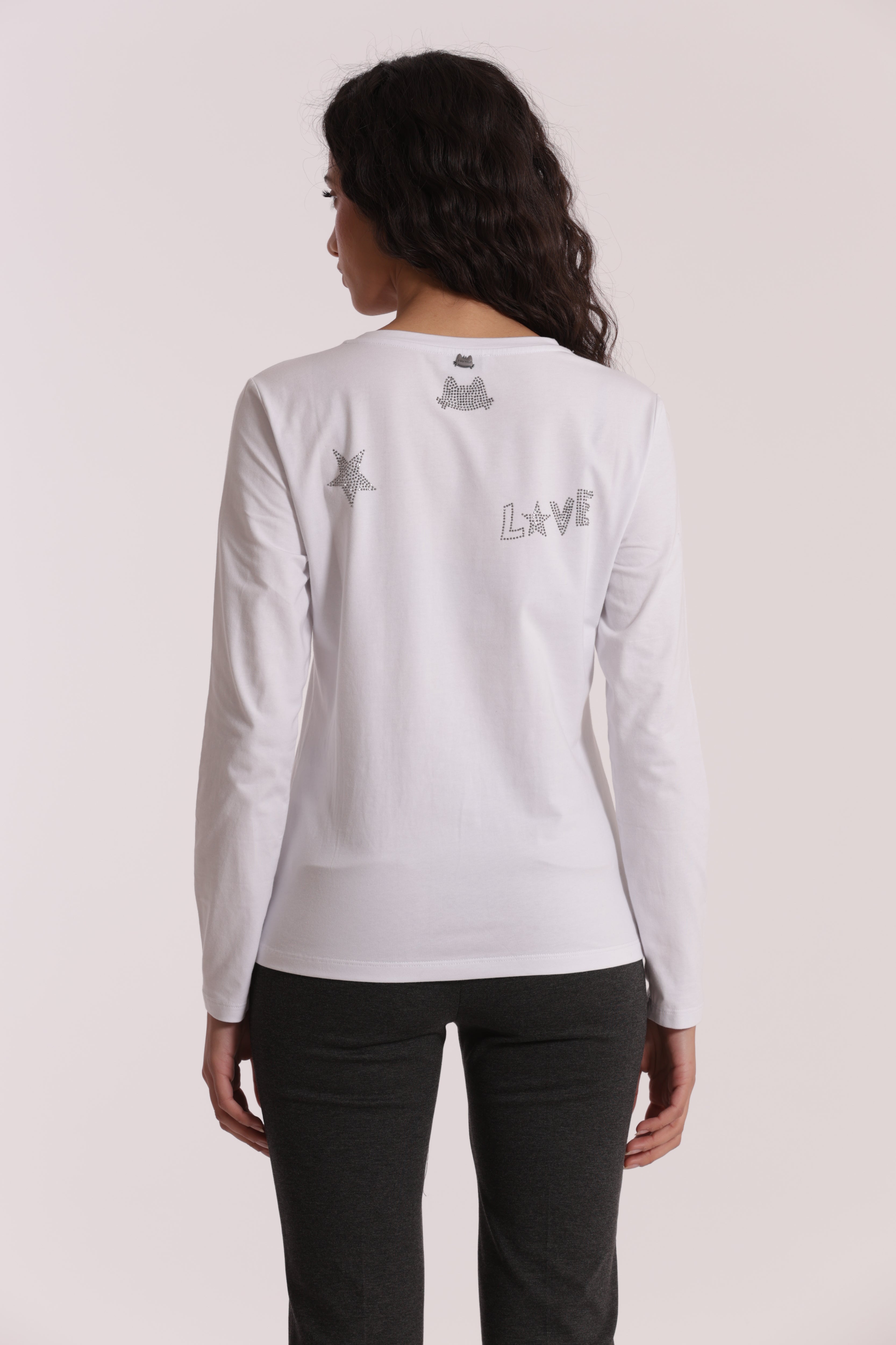 Mimi Mua T-Shirt Cool Cat Bianco