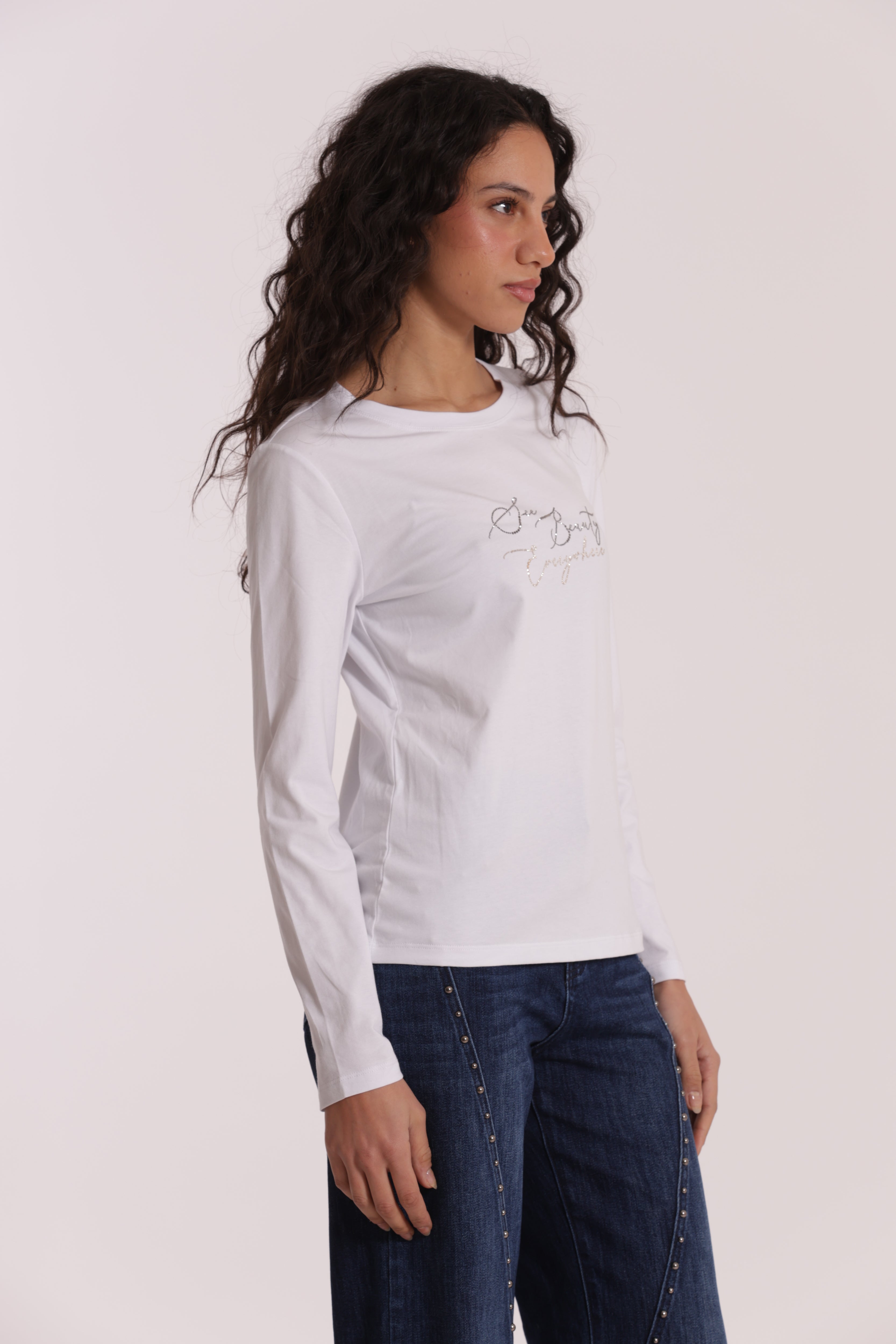 Mimi Mua T-Shirt See Beauty Cotone Bianco