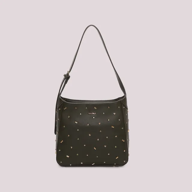 Mimi Mua Borsa a Spalla Applicazioni Nera 30cm