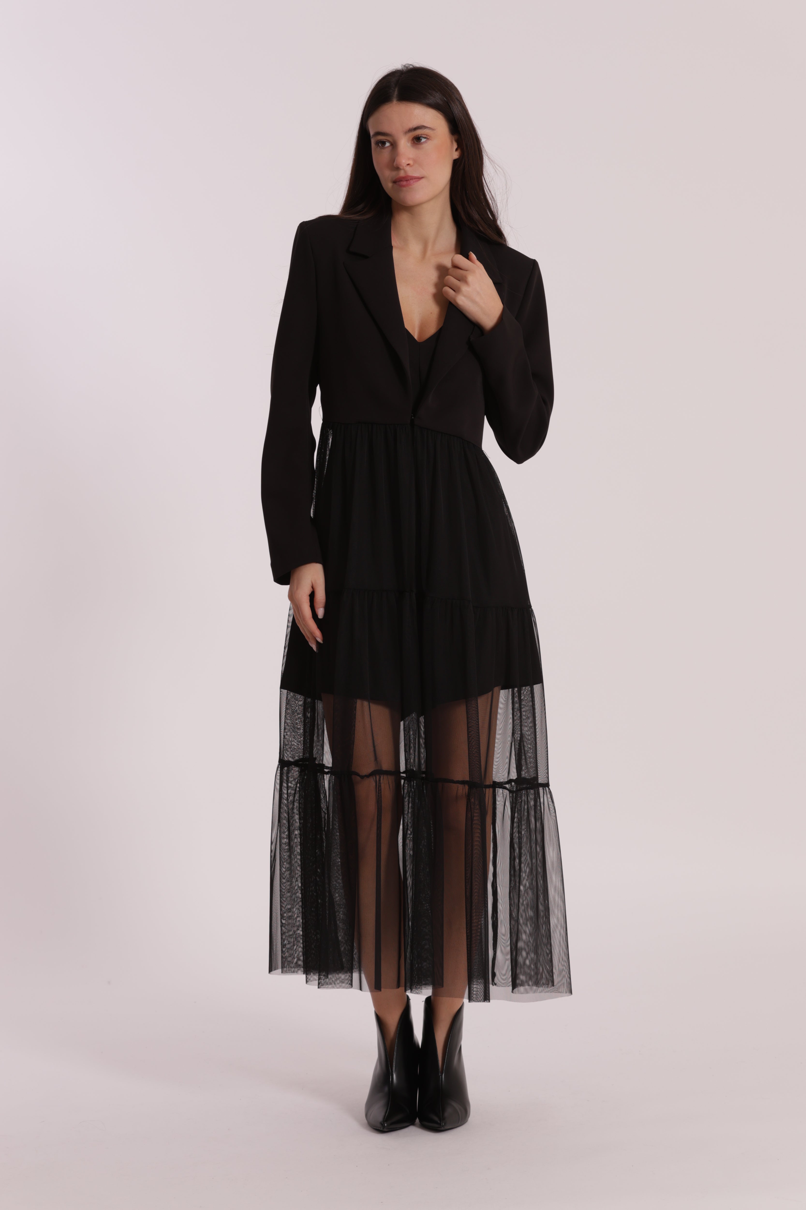 Mimi Mua Giacca Lunga giacca tulle nero