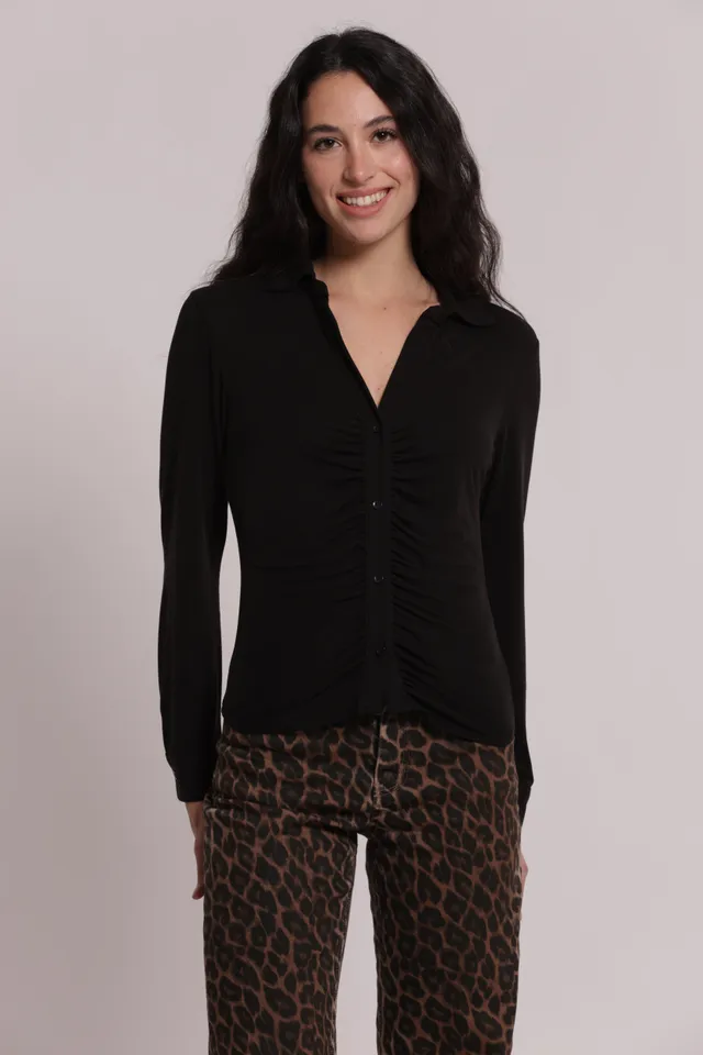 Mimi Mua camicia drappeggio frontale viscosa