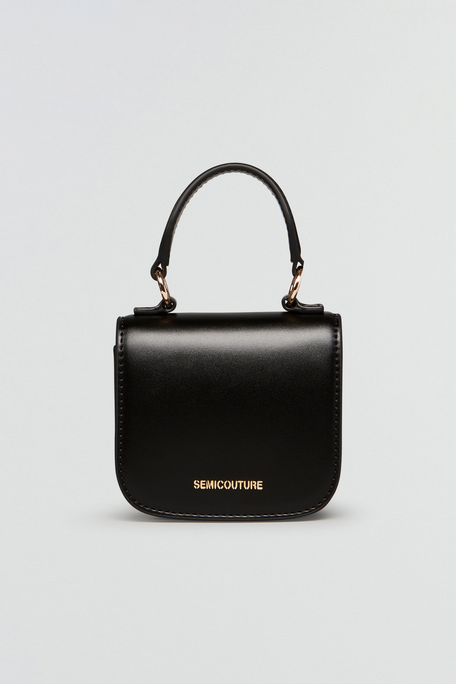 Semicouture Afrodite mini bag camel tracolla oro