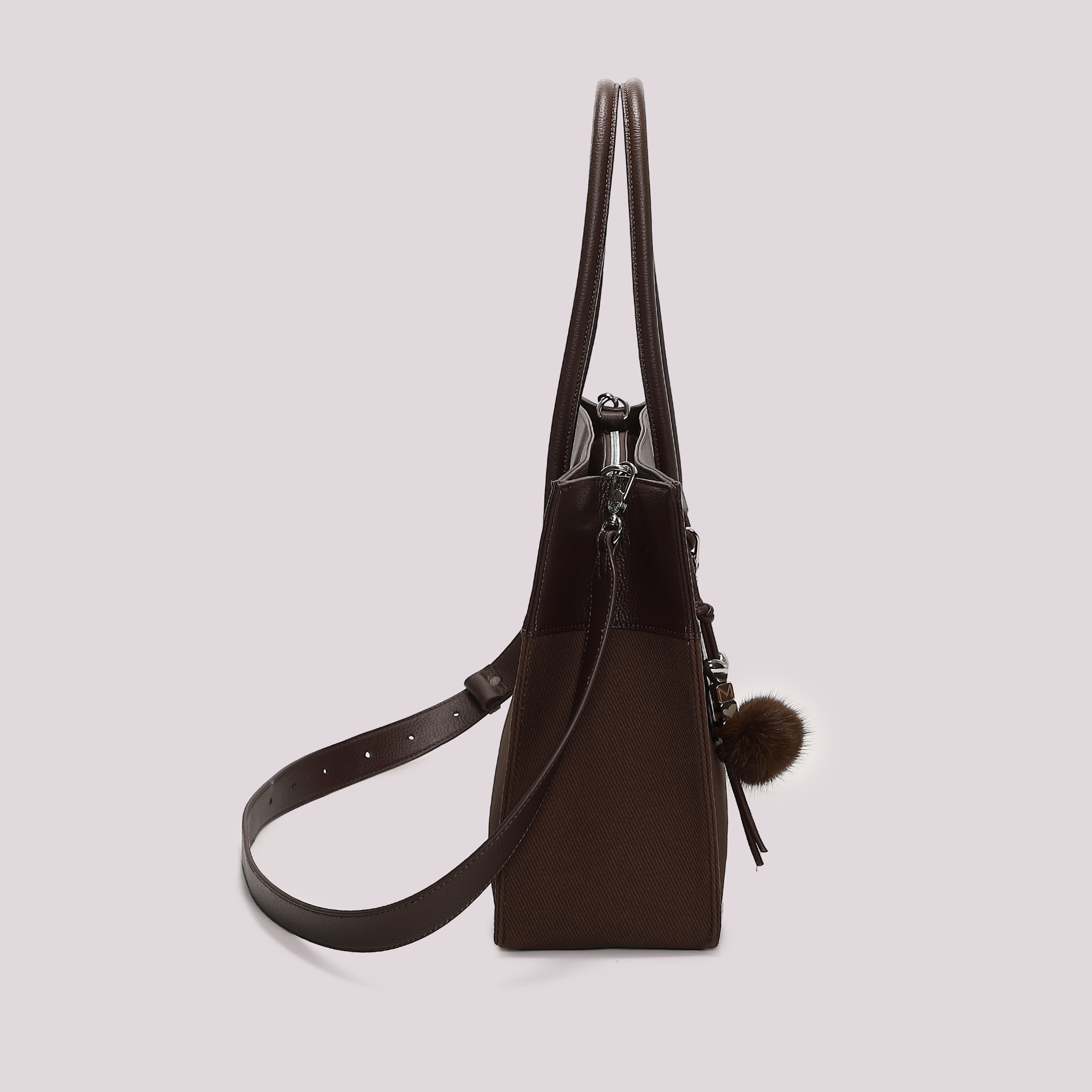 Mimi Mua Tote Borsa Shopper Nera con Charm Cuore