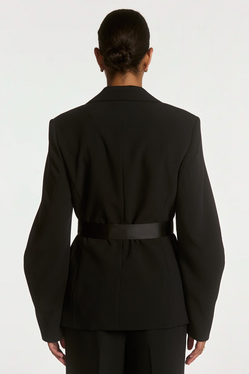 Aaiko Camille blazer nero cintura satin