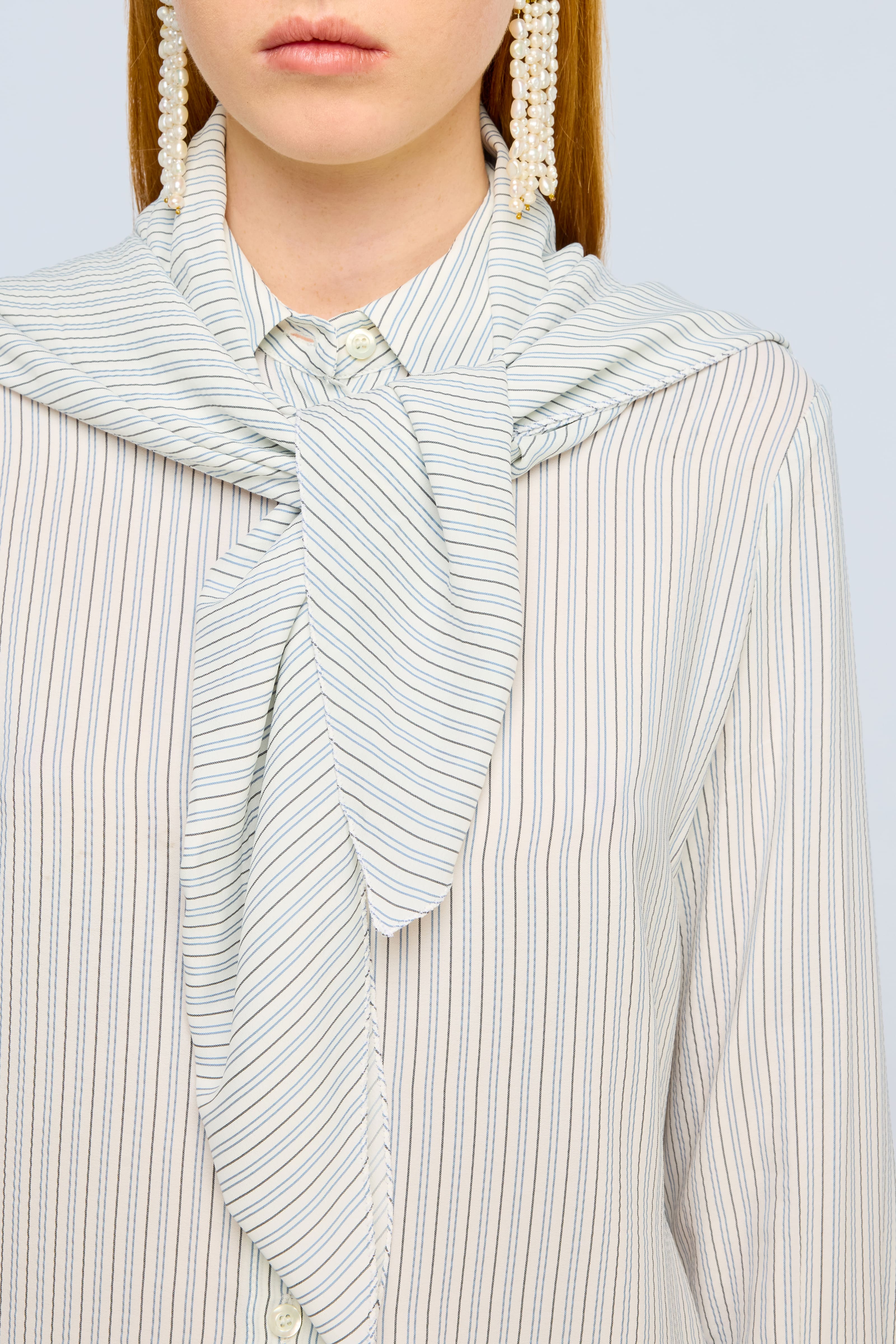 Semicouture Bonnie Y6WU56 camicia righe foulard