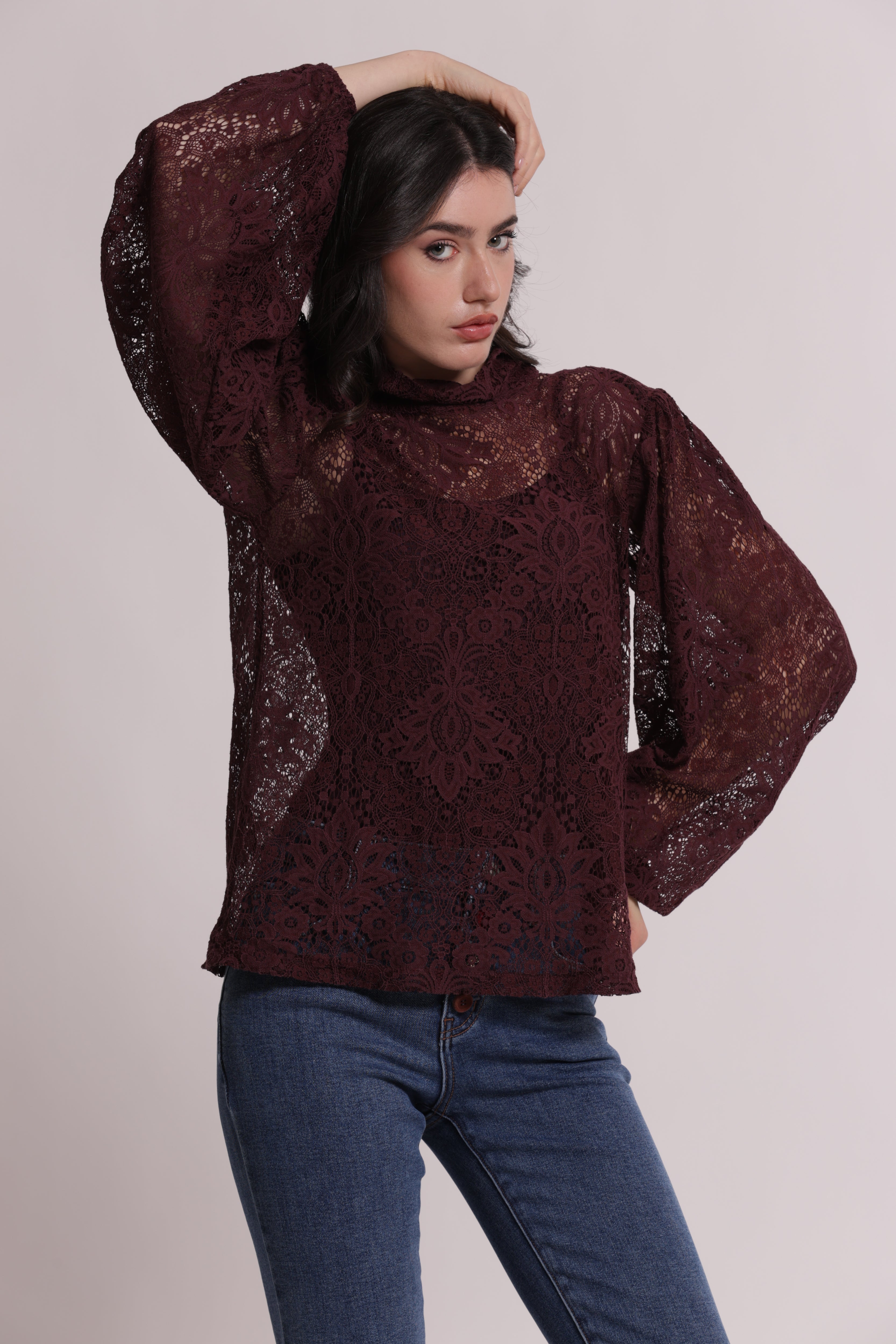 Mimi Mua Blusa Pizzo Bianco cotone