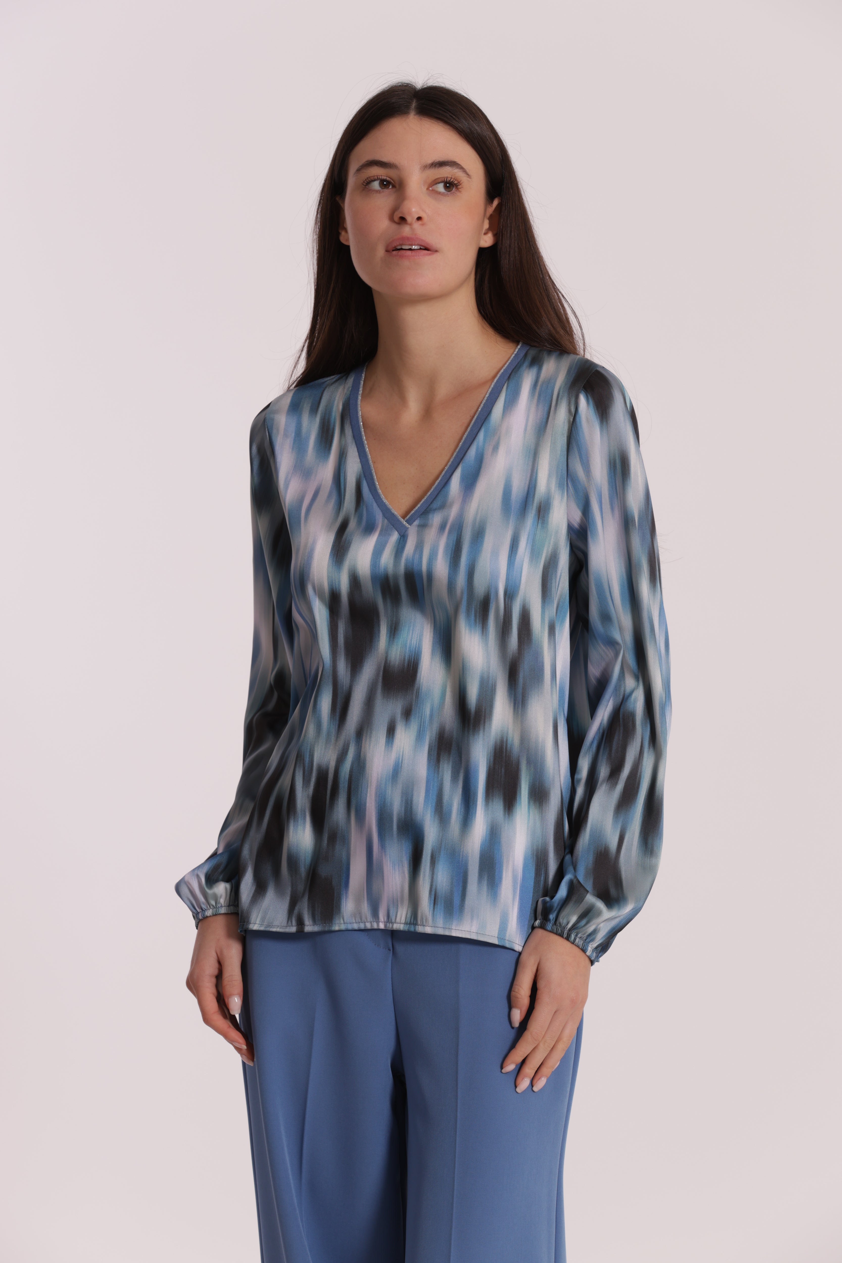 Mimi Mua Blusa Scollo V Lurex Fusion Mosto