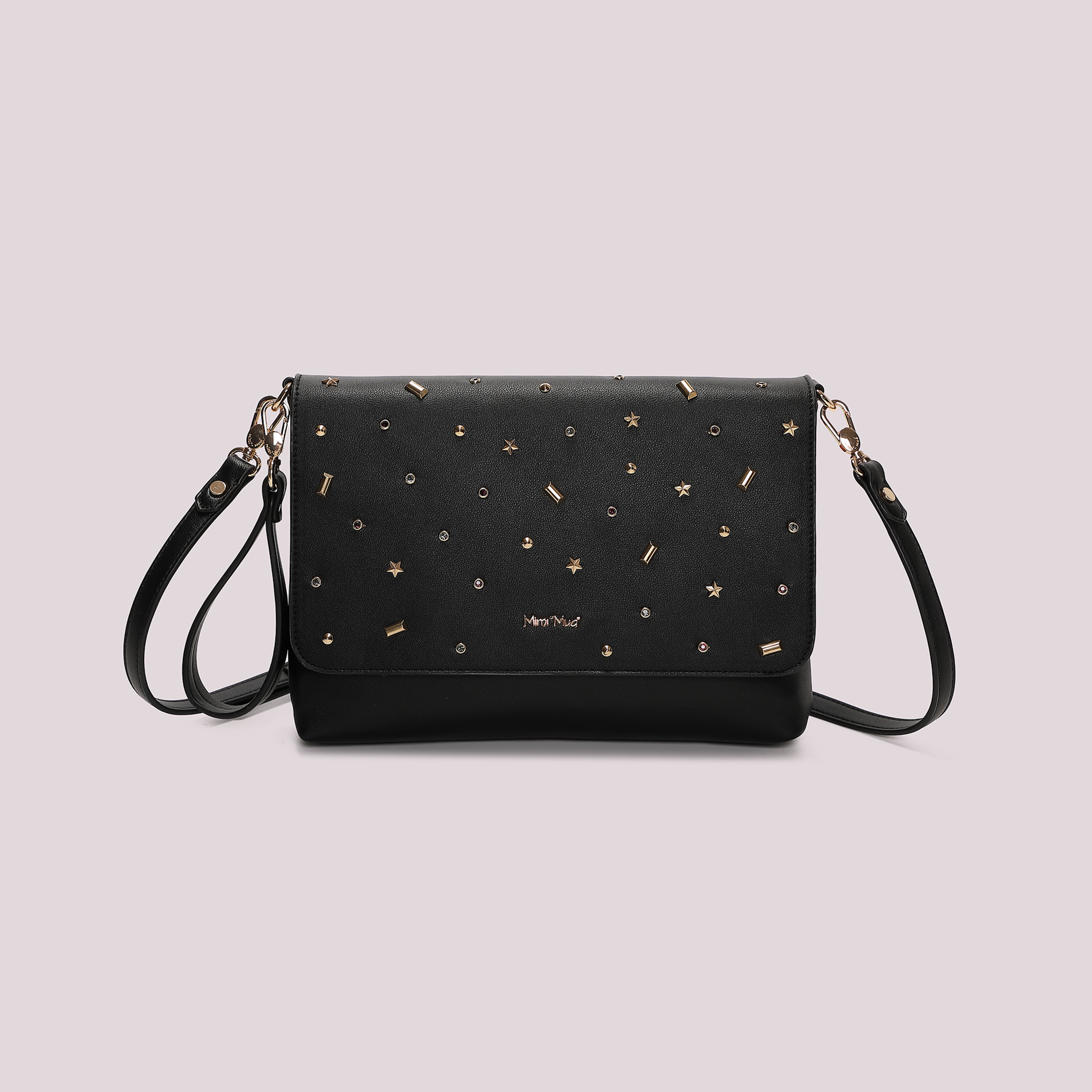 Mimi Mua Borsa Busta Applicazioni Nero 28cm