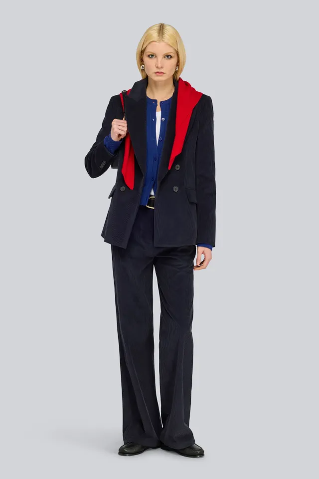 Semicouture Phyllida S6WR40 giacca blu notte velluto