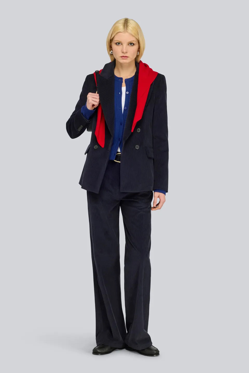 Semicouture Phyllida S6WR40 giacca blu notte velluto
